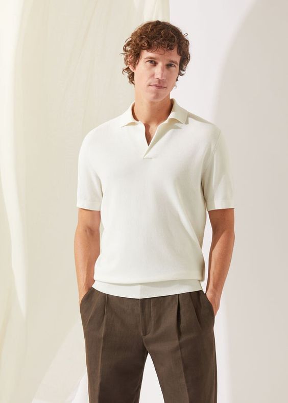 image of Loro Piana O1Srvl11E0424 Walkery Polo T-Shirt In White, Men's (Size Large)