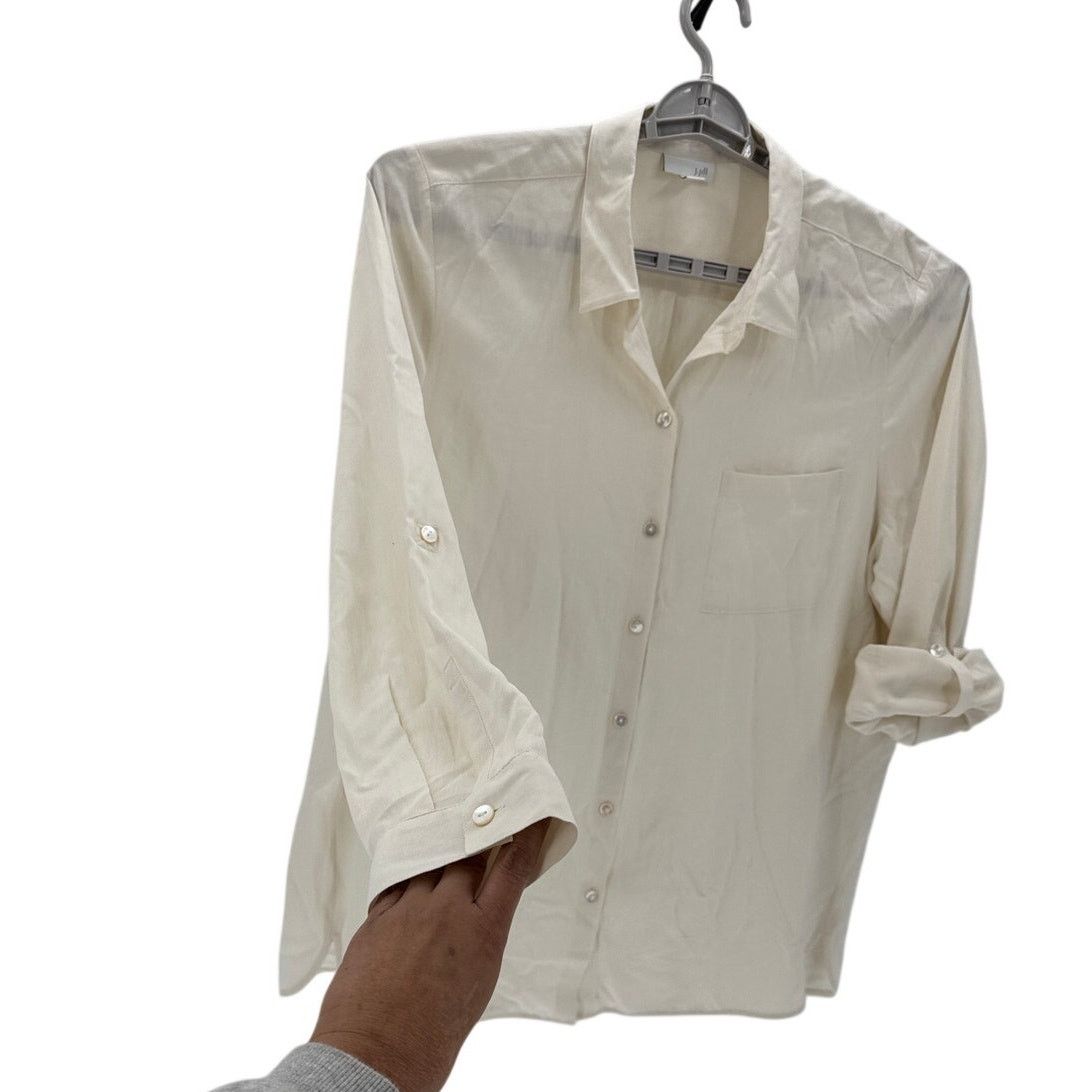 Other J.Jill cream silk roller tab button up size 1X neutral Size XL / US 12-14 / IT 48-50 - 4 Thumbnail