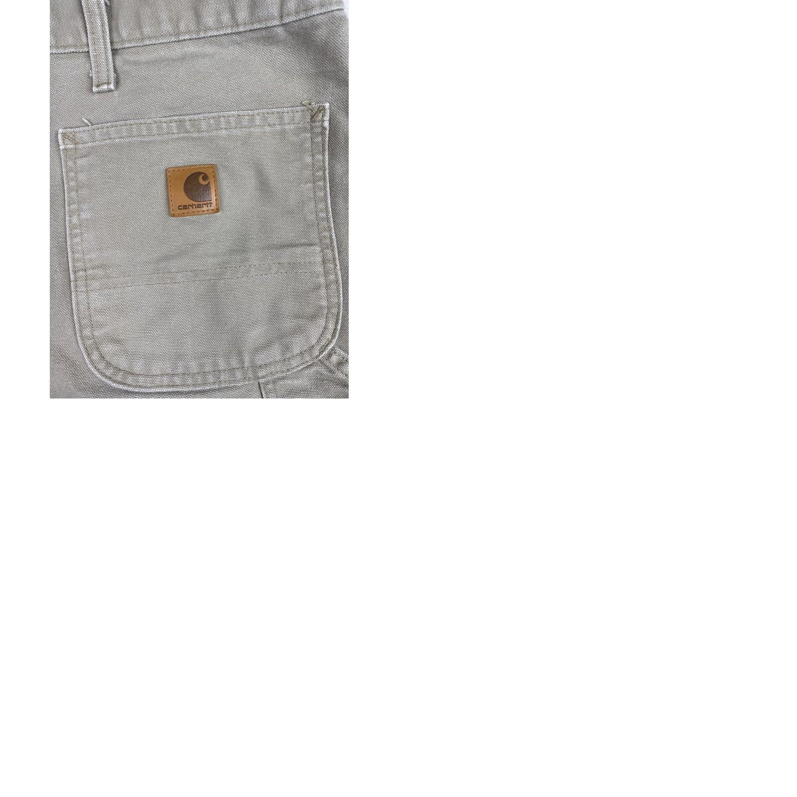 Carhartt VINTAGE Carhartt Carpenter Jeans Mens 44x32 Beige Canvas Work VTG Size US 44 / EU 60 - 9 Thumbnail