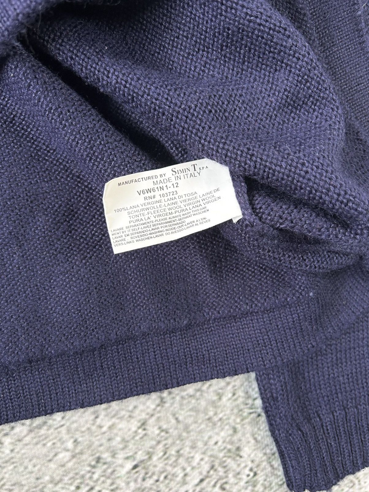 Armani × Vintage Armani Jeans sweater Vintage Lana Wool Navy blue Size US S / EU 44-46 / 1 - 4 Thumbnail