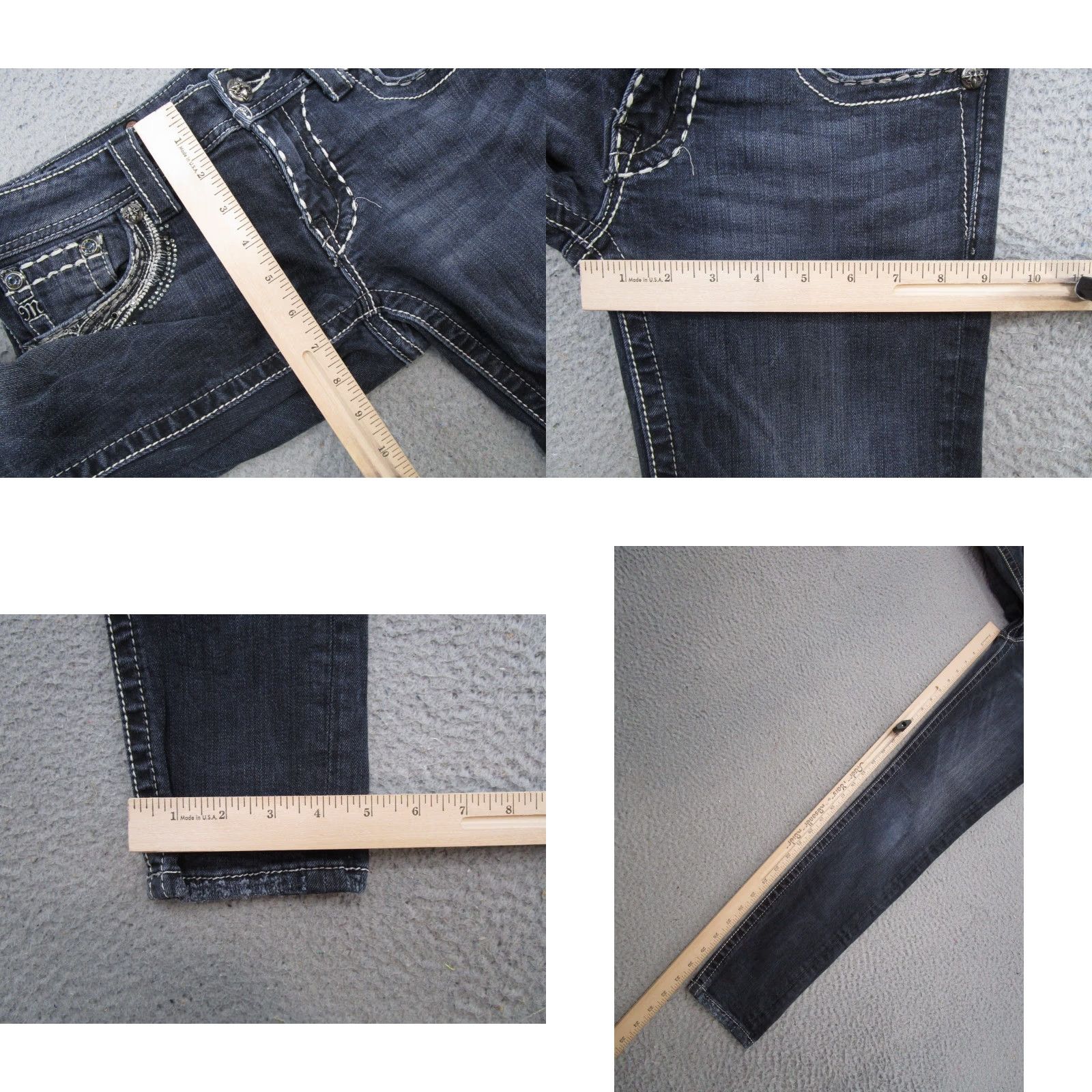 Miss Me Miss Me Jeans Dark Wash Stretch Denim Skinny Women's Size 27 Embroidered Y2K Plain Blue 5-Pocket Design Size 27" / US 4 / IT 40 - 8 Thumbnail