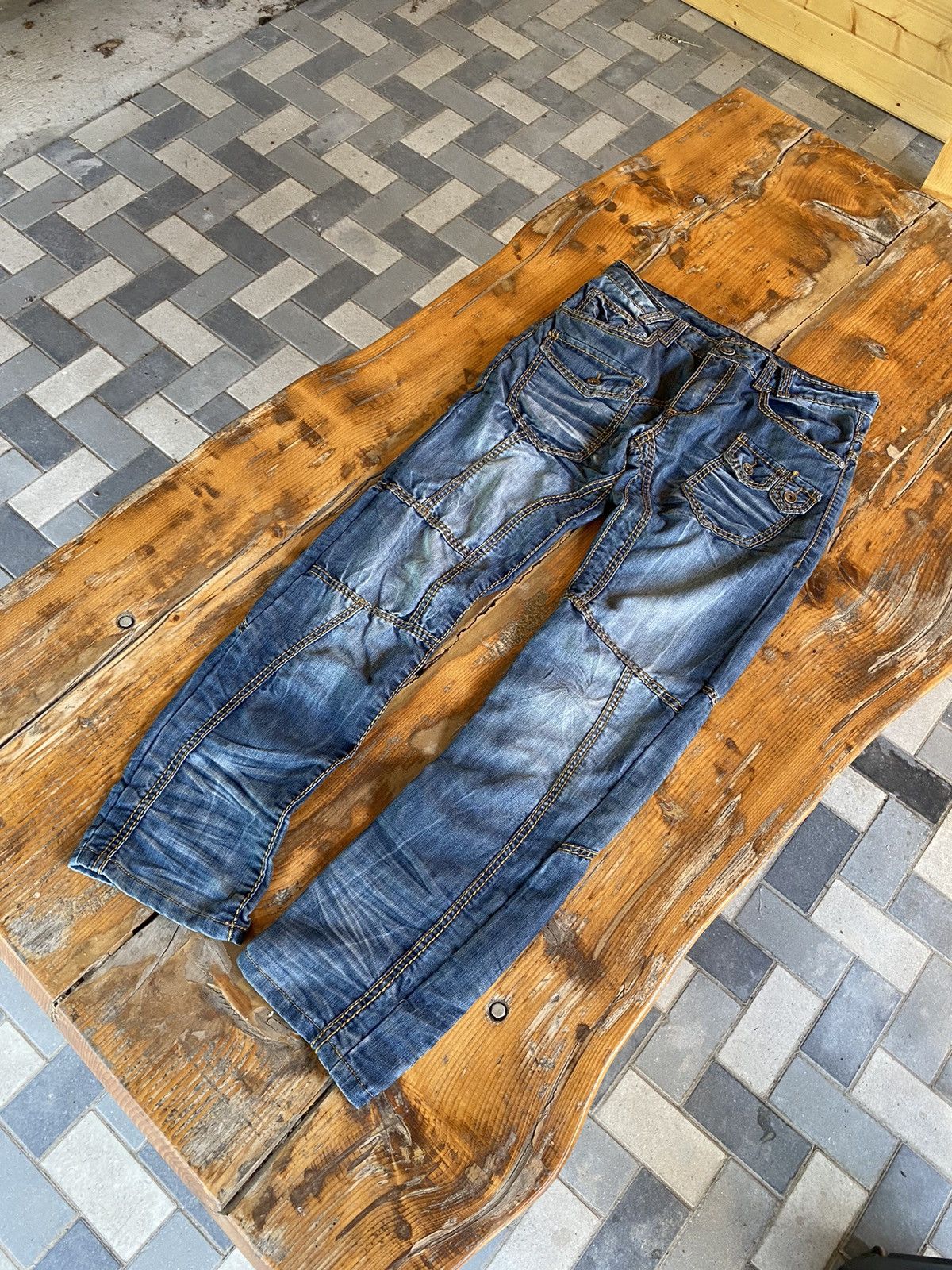 If Six Was Nine DISTRESSED JEANS Denim multi pocket y2k lgb style Size US 32 / EU 48 - 15 Thumbnail