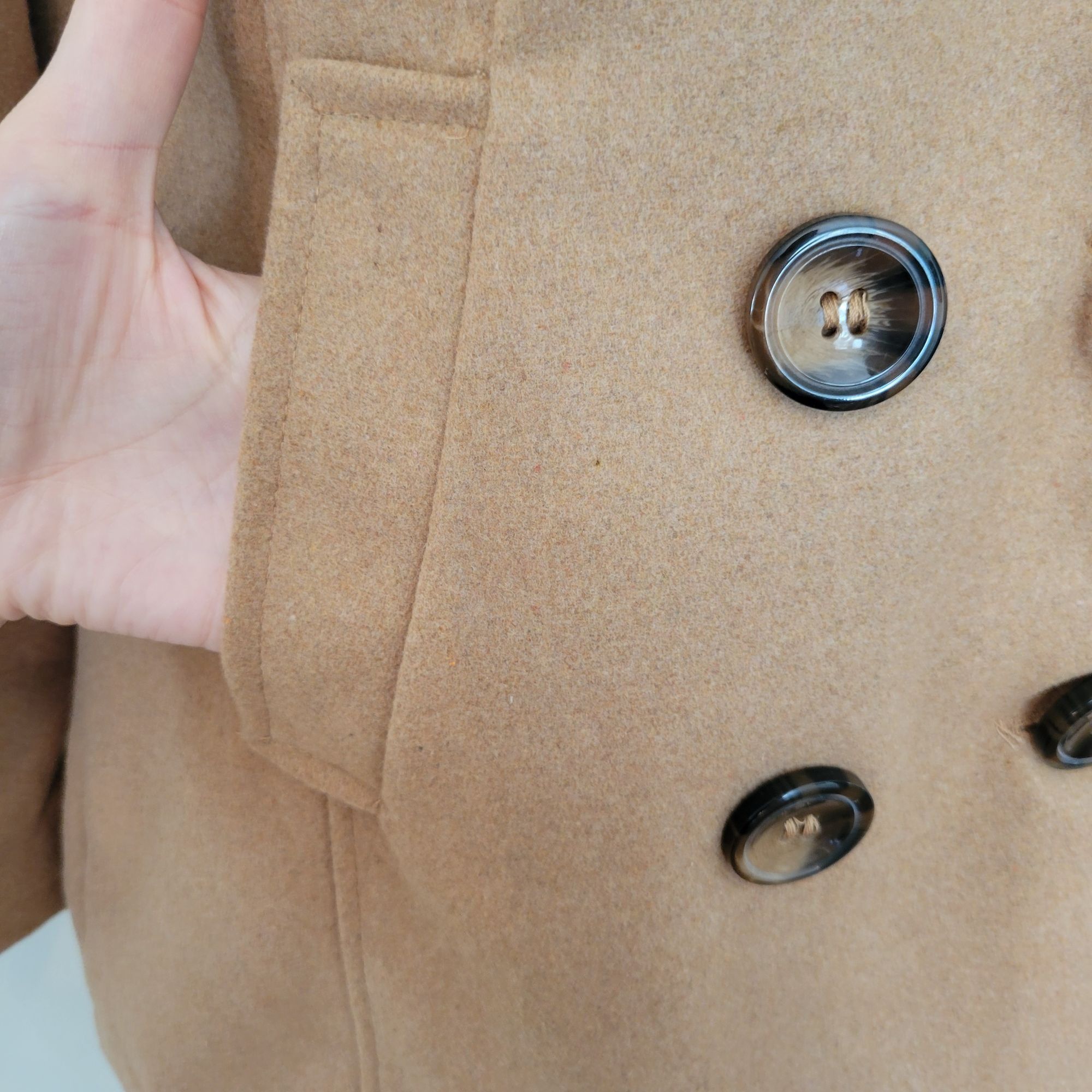 Other Me Jane Camel Tan Double Breasted Peacoat S Preppy Twee Acad Size S / US 4 / IT 40 - 2 Thumbnail