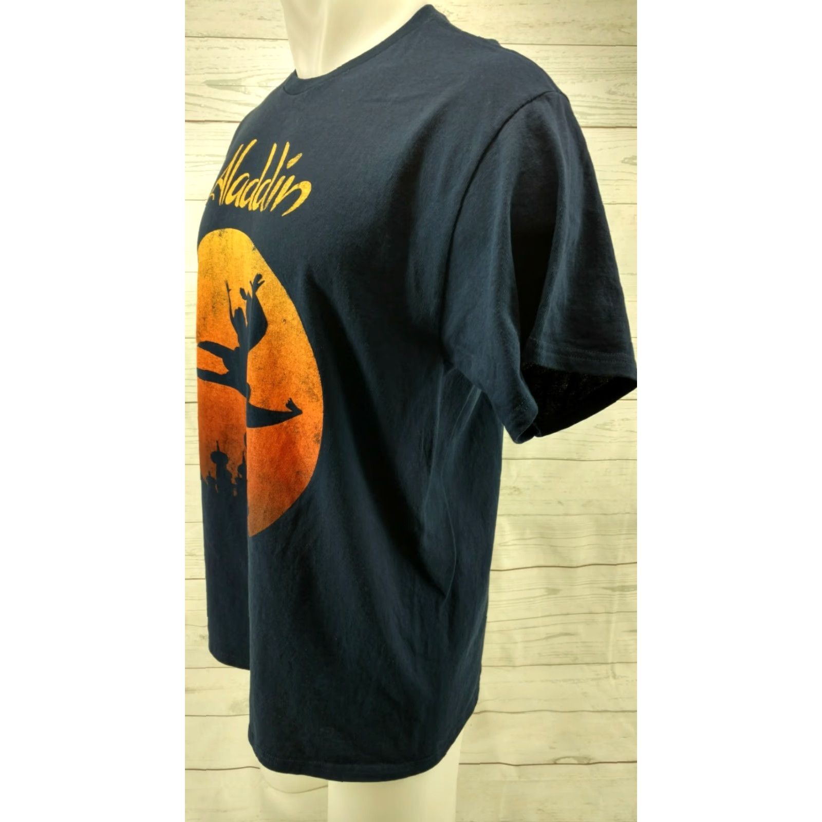 Disney Disney Aladdin Magic Carpet Silhouette Men's Short Sleeve Cotton T-shirt Large Size US L / EU 52-54 / 3 - 3 Thumbnail