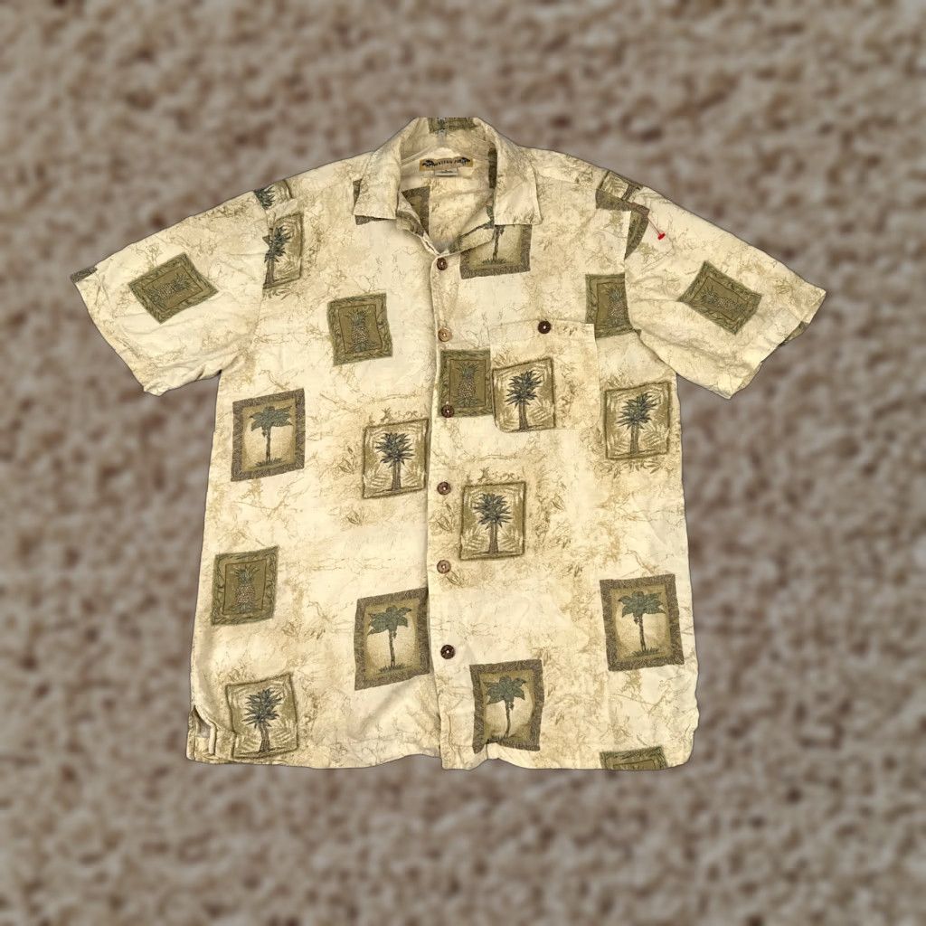 Vintage Montego Joe Hawaiian Shirt Adult Large Beige Floral Button-Up Resort Aloha Mens Size US L / EU 52-54 / 3 - 1 Thumbnail