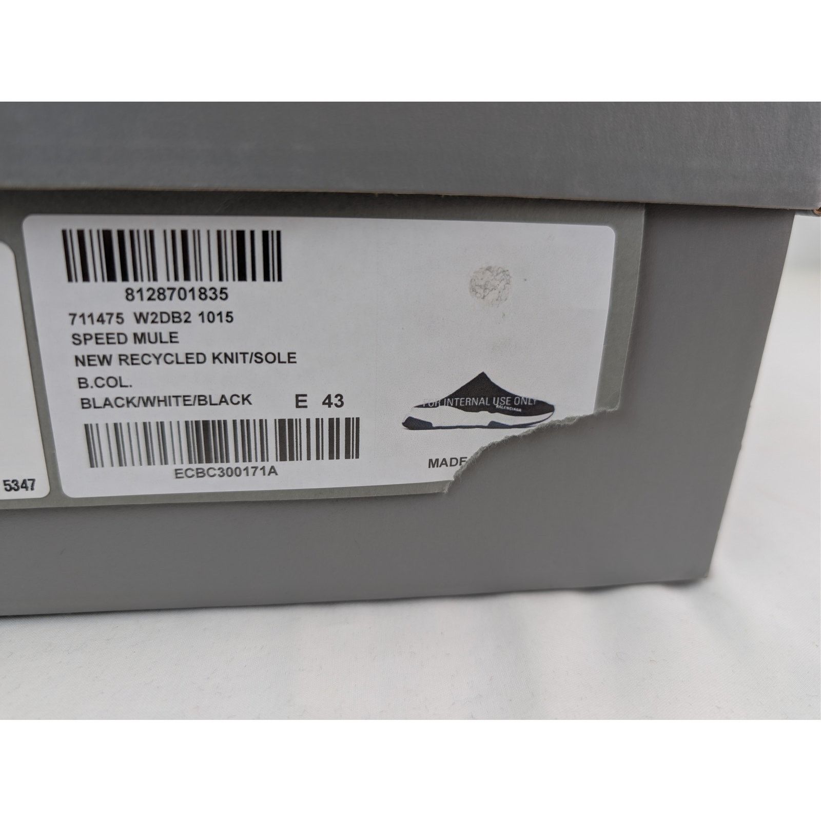 Balenciaga o1rshd1 Speed Mule Slide Slipper in Black / White Size US 10 / EU 43 - 21 Thumbnail