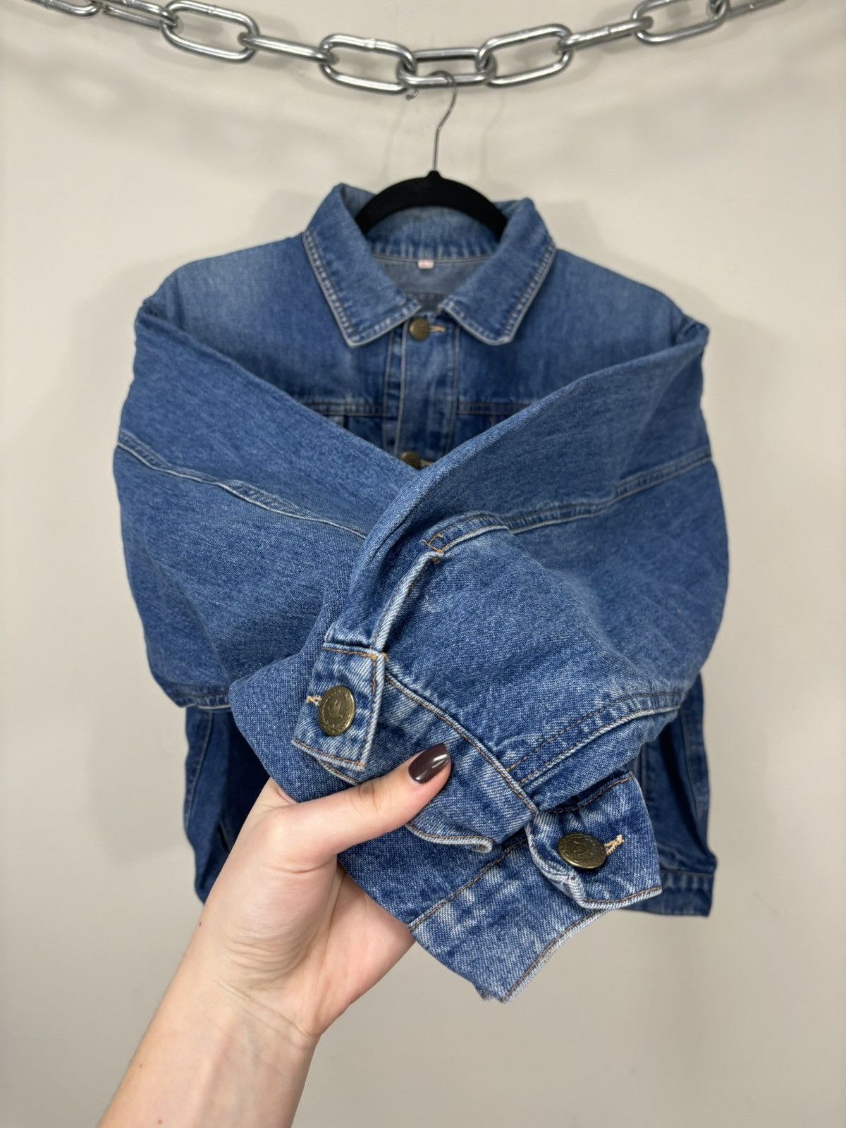 Moschino Vintage Moschino Women’s 90s Blue Boxy Fit Denim Jacket Size M / US 6-8 / IT 42-44 - 7 Thumbnail