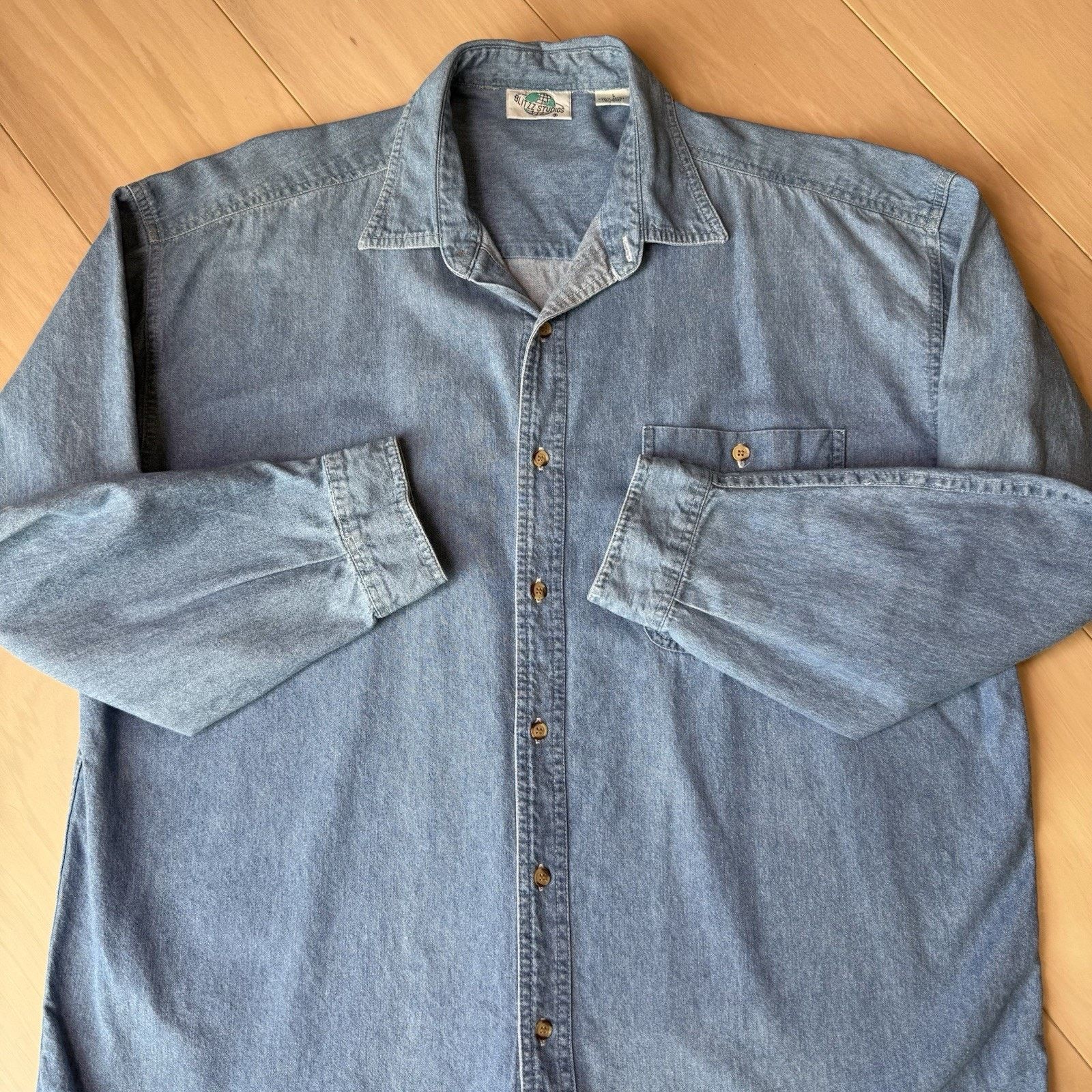 Vintage Vintage Flintstones Shirt Large Blue Long Sleeve Button Up Size US L / EU 52-54 / 3 - 5 Thumbnail