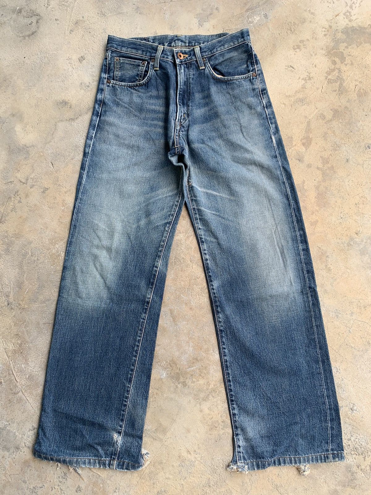 Vintage Edwin 505X Baggy Selvedge Distressed Denim