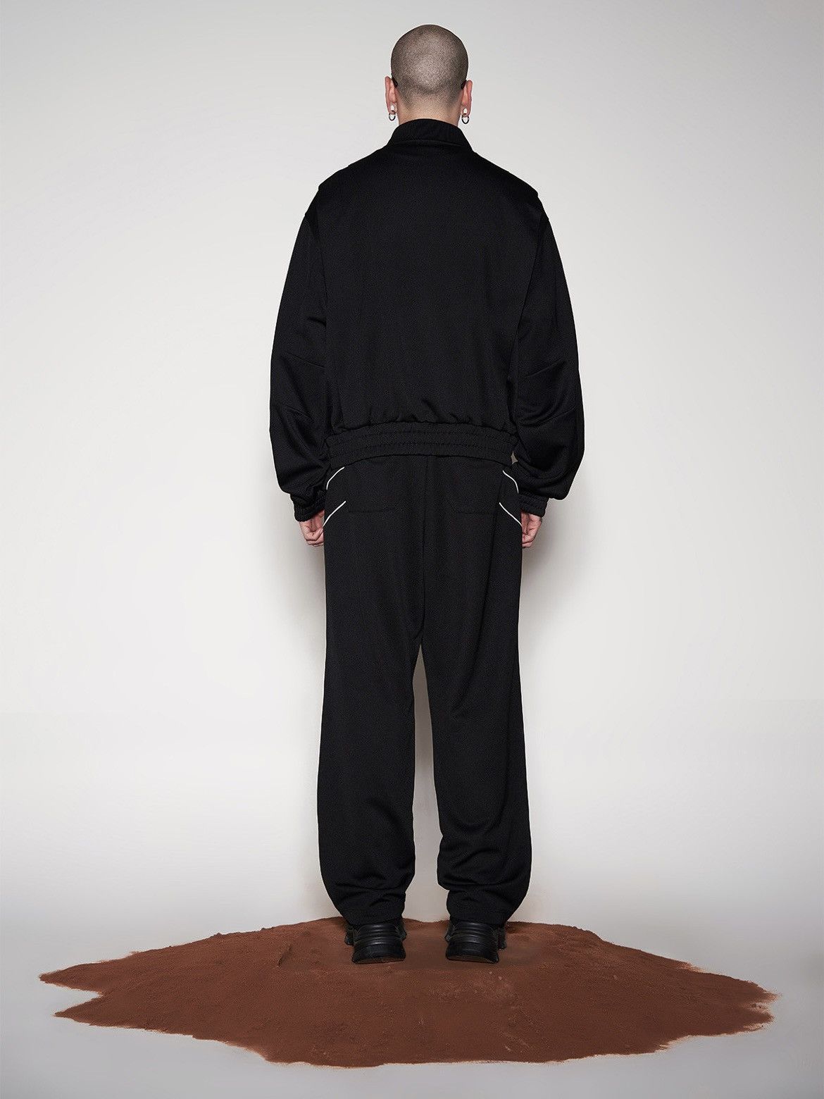 NERDY Piped Wide Track Pants in Black Size US 29 - 3 Thumbnail