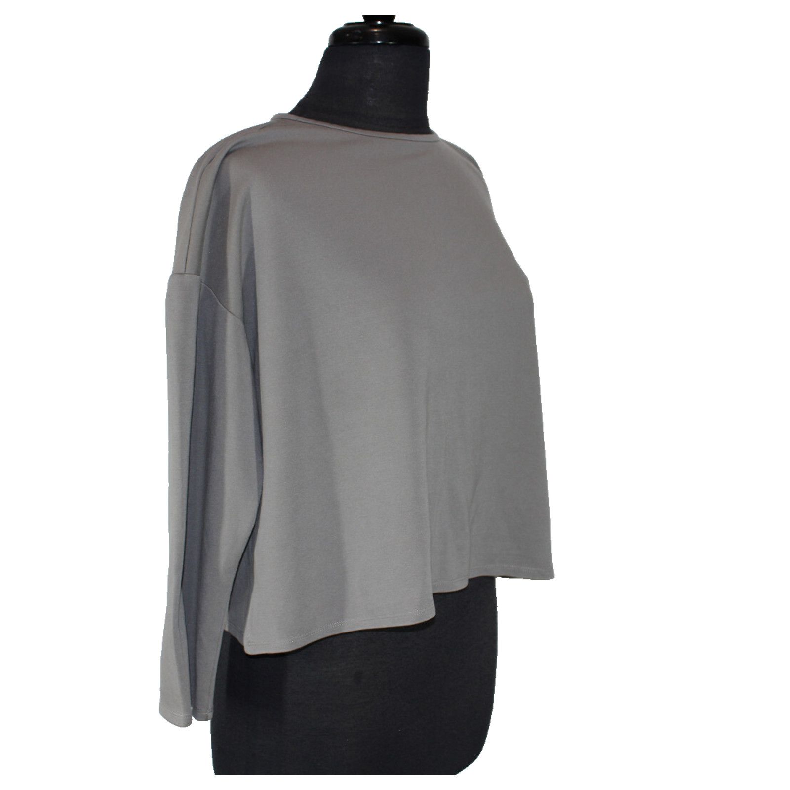 Eileen Fisher A5 New Renew EILEEN FISHER Flex Ponte Box Top Sweater Gray S Size S / US 4 / IT 40 - 2 Thumbnail