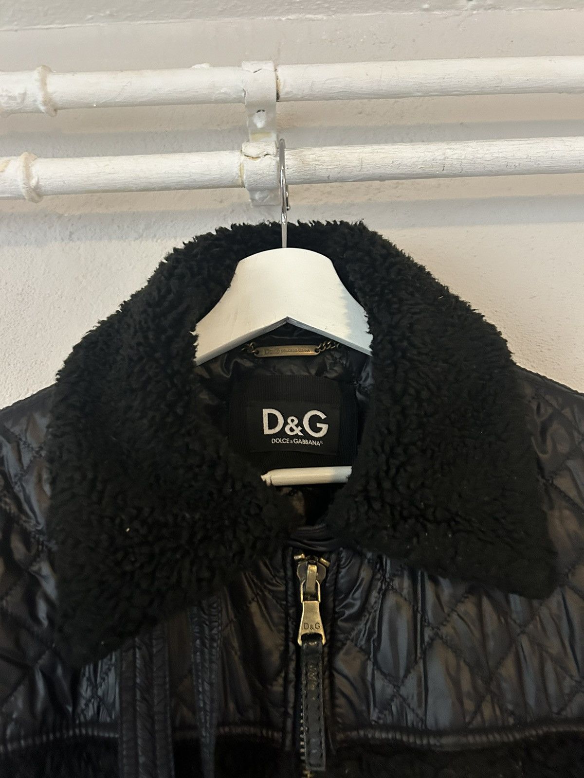 Dolce & Gabbana Black Jacket with Faux Fur Trimmings Size US L / EU 52-54 / 3 - 6 Thumbnail
