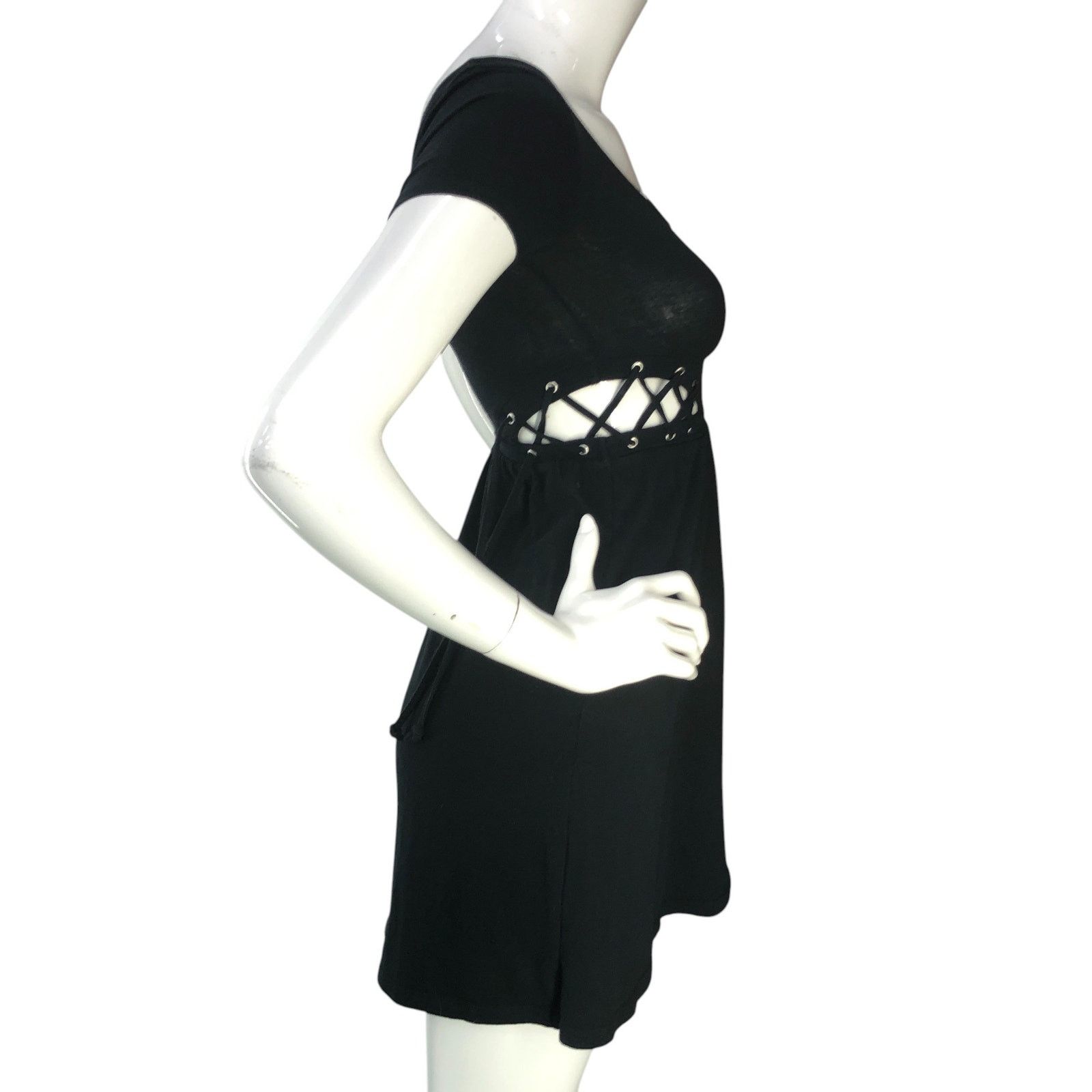 Asos Asos Size 00P Dress Cutout Side Lace Detail Backless Black Size XXS / US 00 / IT 34 - 10 Thumbnail
