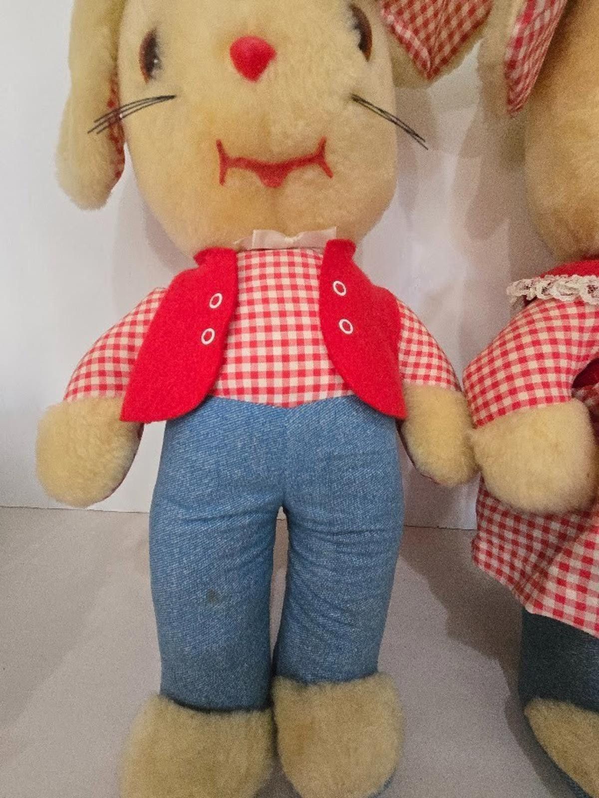 Guns N' Roses Gund Vintage Boy and Girl Bunny Set 19" Standing Size ONE SIZE - 5 Thumbnail