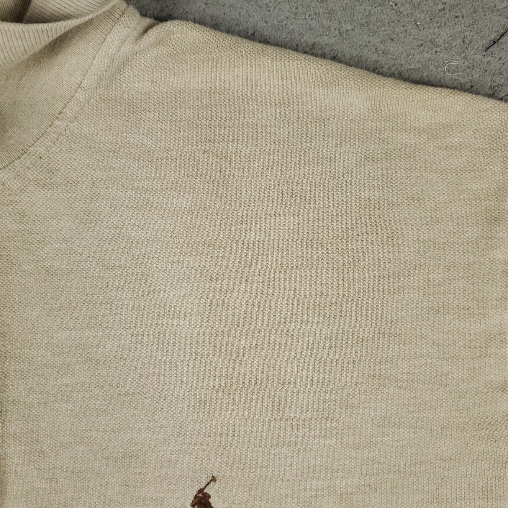 Ralph Lauren VINTAGE Ralph Lauren Polo Shirt Men XL Beige Short Sleeve Cotton Casual 90s Polo Mens Size US XL / EU 56 / 4 - 4 Thumbnail