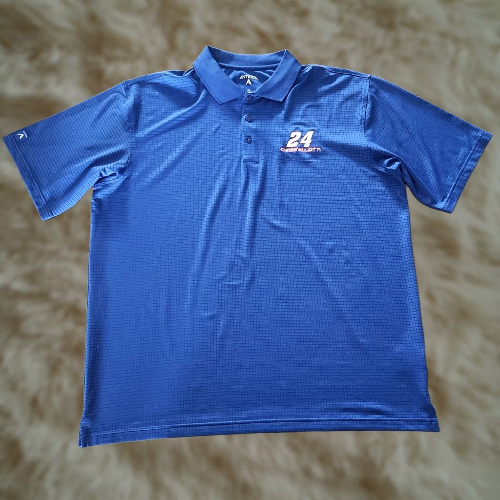 Vintage Antigua Shirt Mens XL Blue Chase Elliott Polo NASCAR Performance Racing Size US XL / EU 56 / 4 - 1 Thumbnail