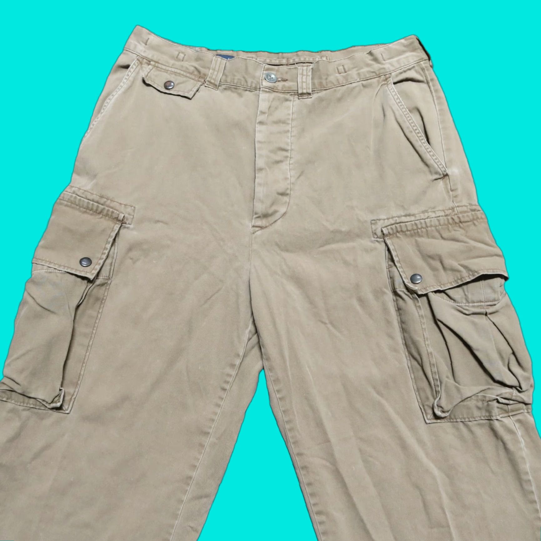 Vintage Polo Ralph Lauren Pants Men 32-33 Tan Cargo