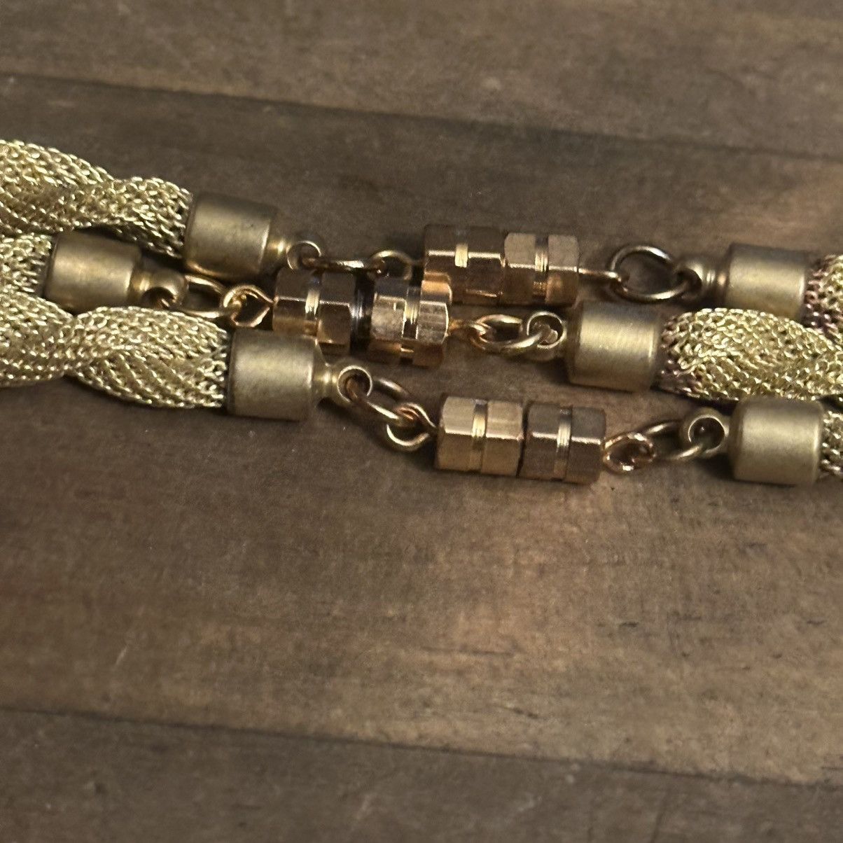 Vintage Vintage gold tone mesh rope chain necklace set Size ONE SIZE - 3 Thumbnail