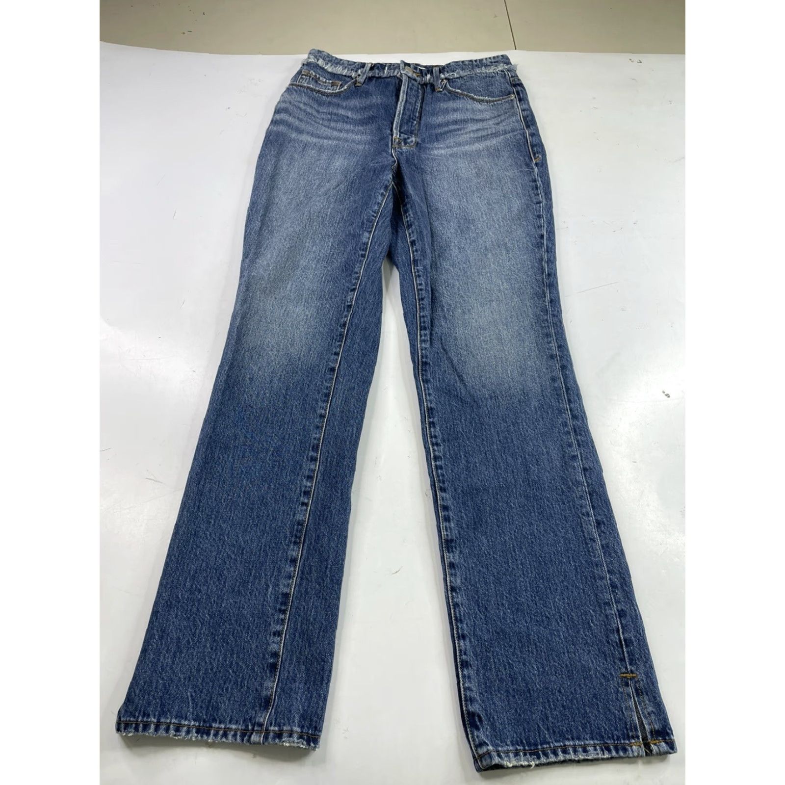 Good American Good American Good Boy Jeans Size 6/28 High Rise Slit Straight Denim Womens Jeans Size 28" / US 6 / IT 42 - 2 Thumbnail