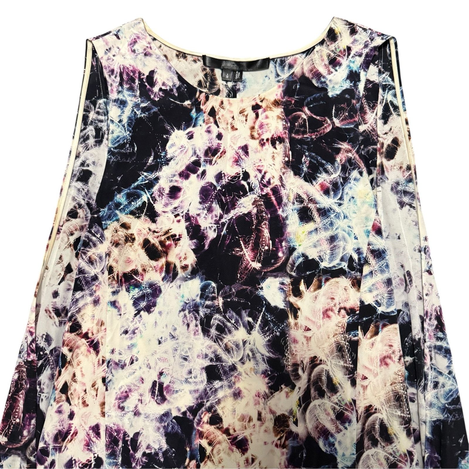Olivier Theyskens × Theory Theyskens' Theory Dorchid Silk Mini Dress Side Slits 4/38 Size S / US 4 / IT 40 - 4 Thumbnail