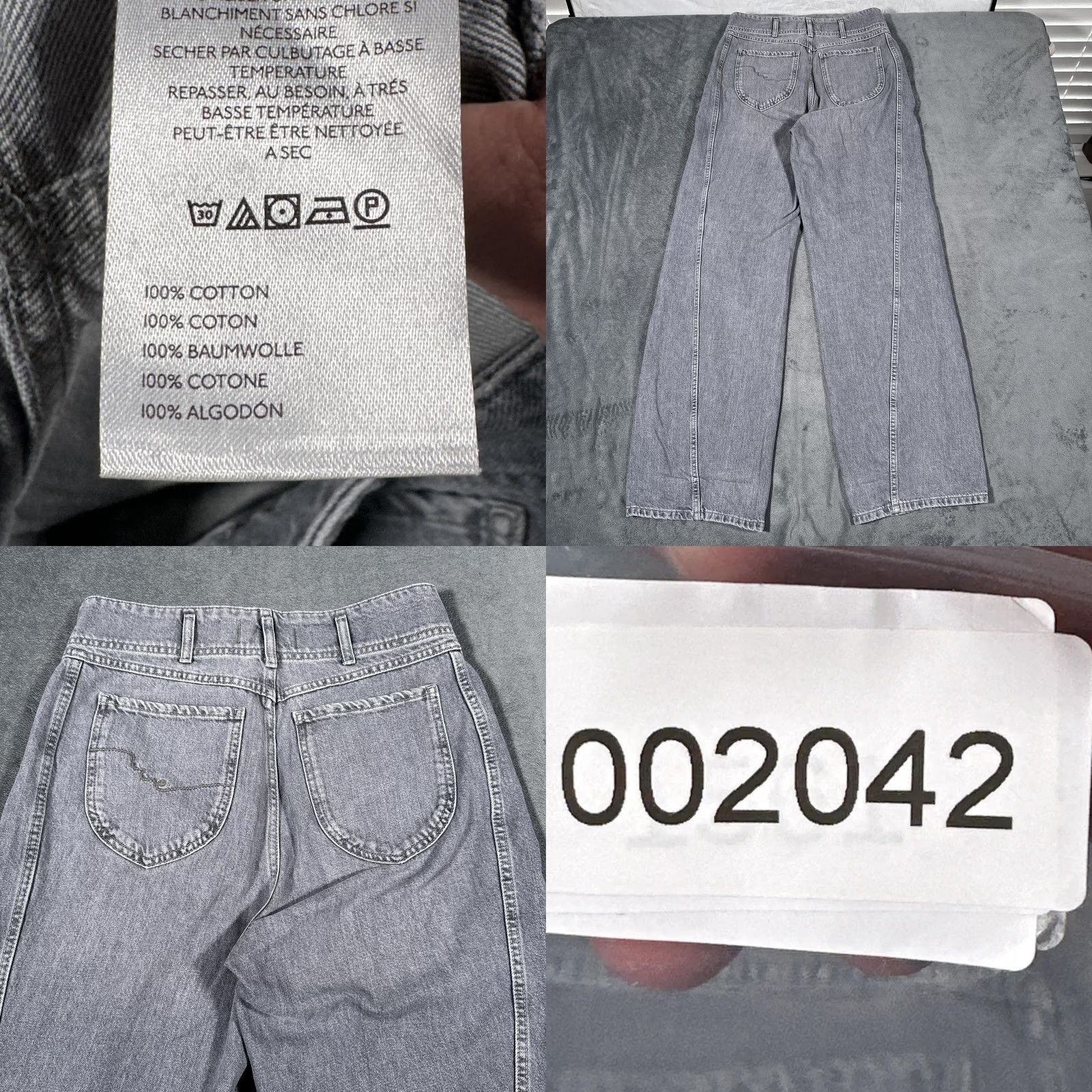 Vintage We The Free Jeans 28 Gray High Rise Straight 100% Cotton Denim Wide Leg Womens Size 28" / US 6 / IT 42 - 9 Thumbnail
