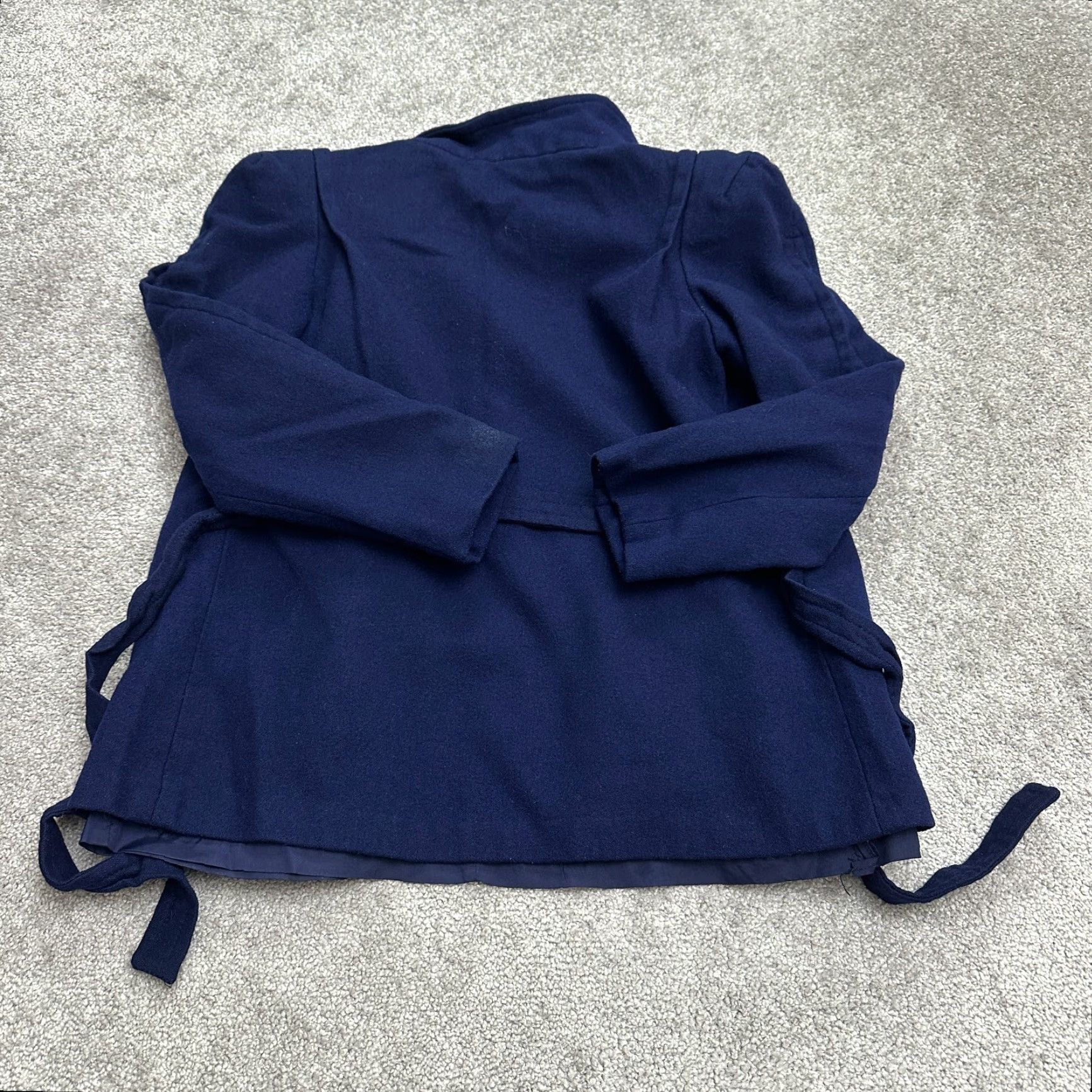 Vintage VINTAGE Private Label Coat Jacket Womens 7/8 Blue Belted Lined Wool Long Sleeve Size M / US 6-8 / IT 42-44 - 2 Thumbnail