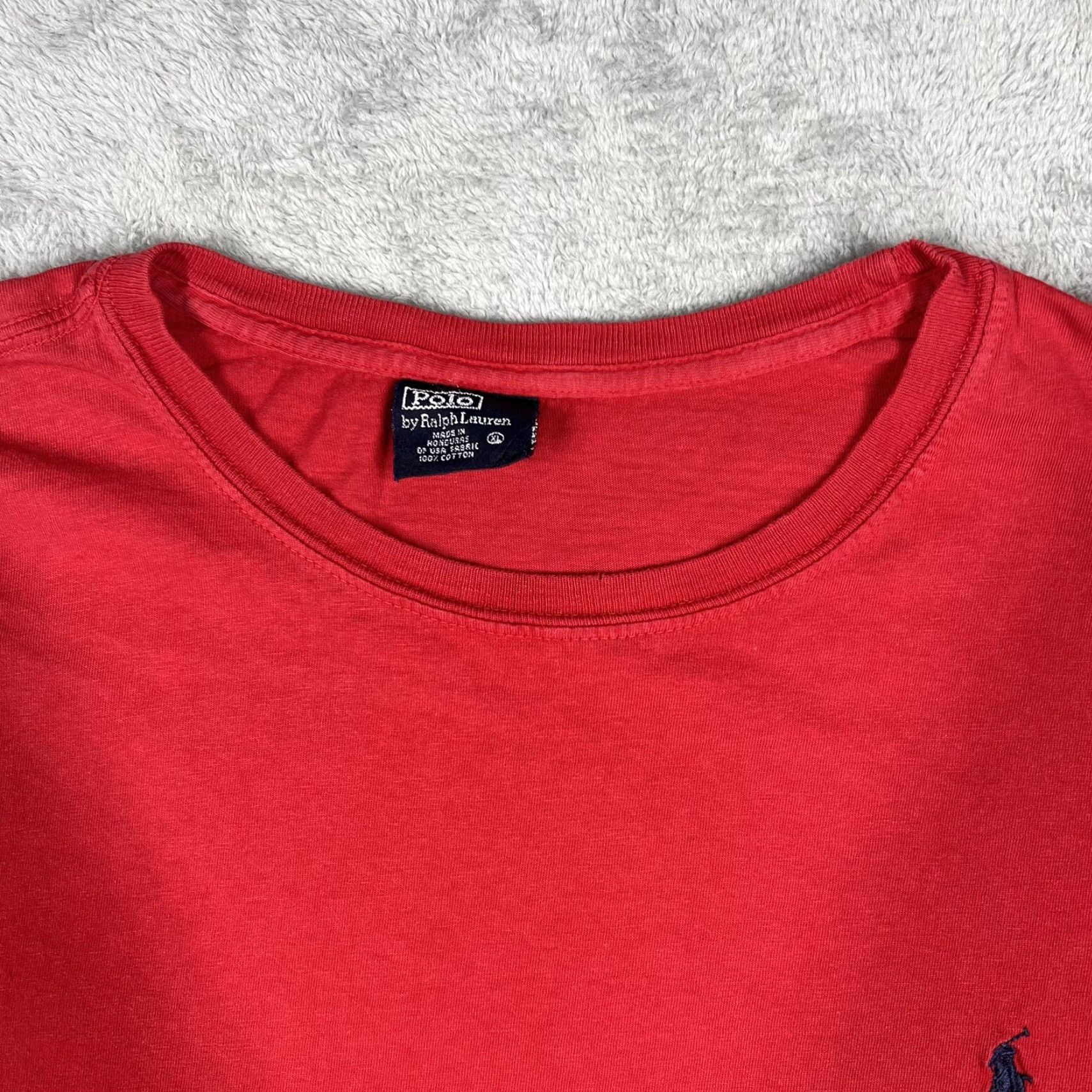 Ralph Lauren VINTAGE Polo Ralph Lauren Red Shirt Mens XL Navy Embroidered Pony Logo Size US XL / EU 56 / 4 - 5 Thumbnail