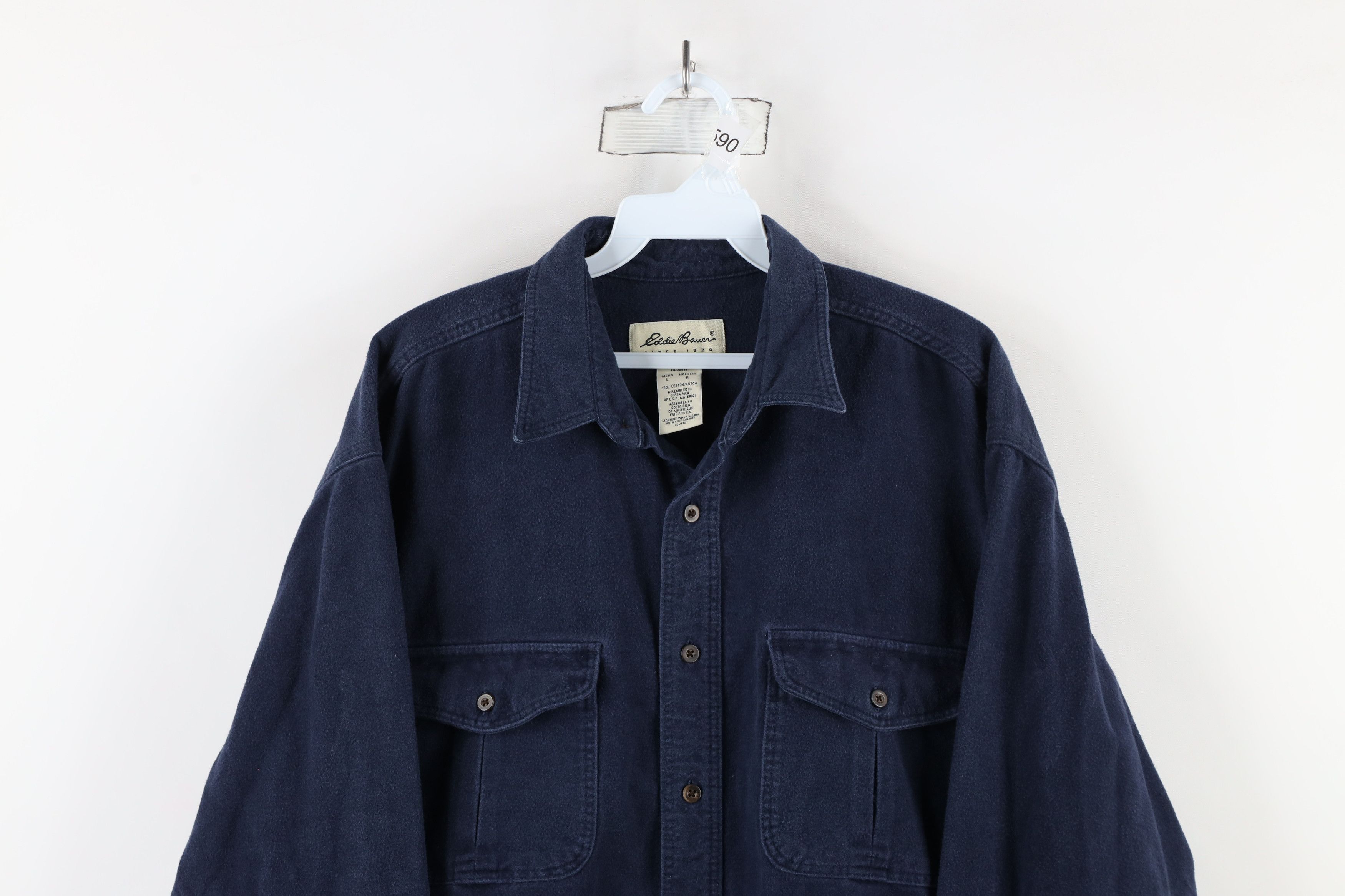 Eddie Bauer Vintage 90s Eddie Bauer Cloth Collared Button Shirt Blue Size US L / EU 52-54 / 3 - 2 Thumbnail