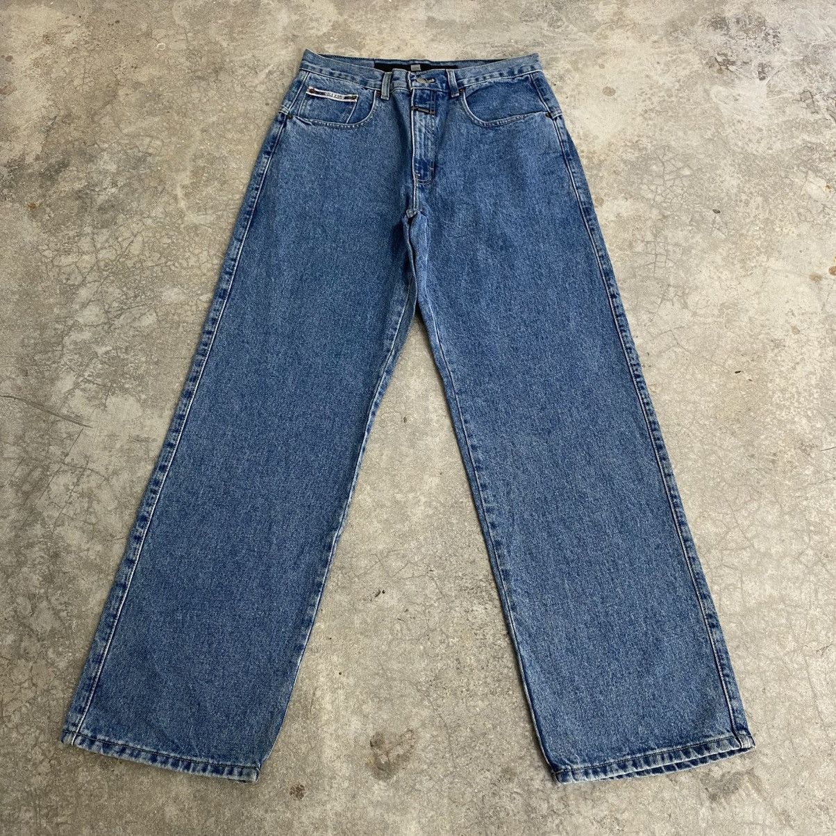 Marithe + Francois Girbaud 2000’s MFG Stonewashed Blue Baggy Denim Wide Vintage Jeans Size US 32 / EU 48 - 1 Thumbnail