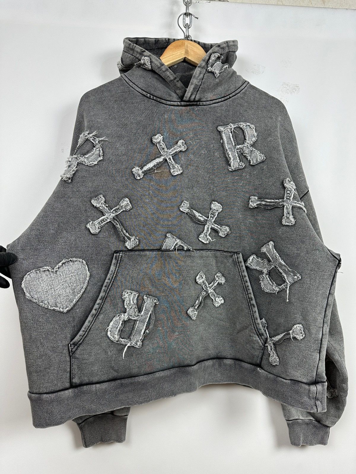 Racer Worldwide Racer Worldwide Washed Patch Cross Oversized Hoodie Size US M / EU 48-50 / 2 - 13 Thumbnail