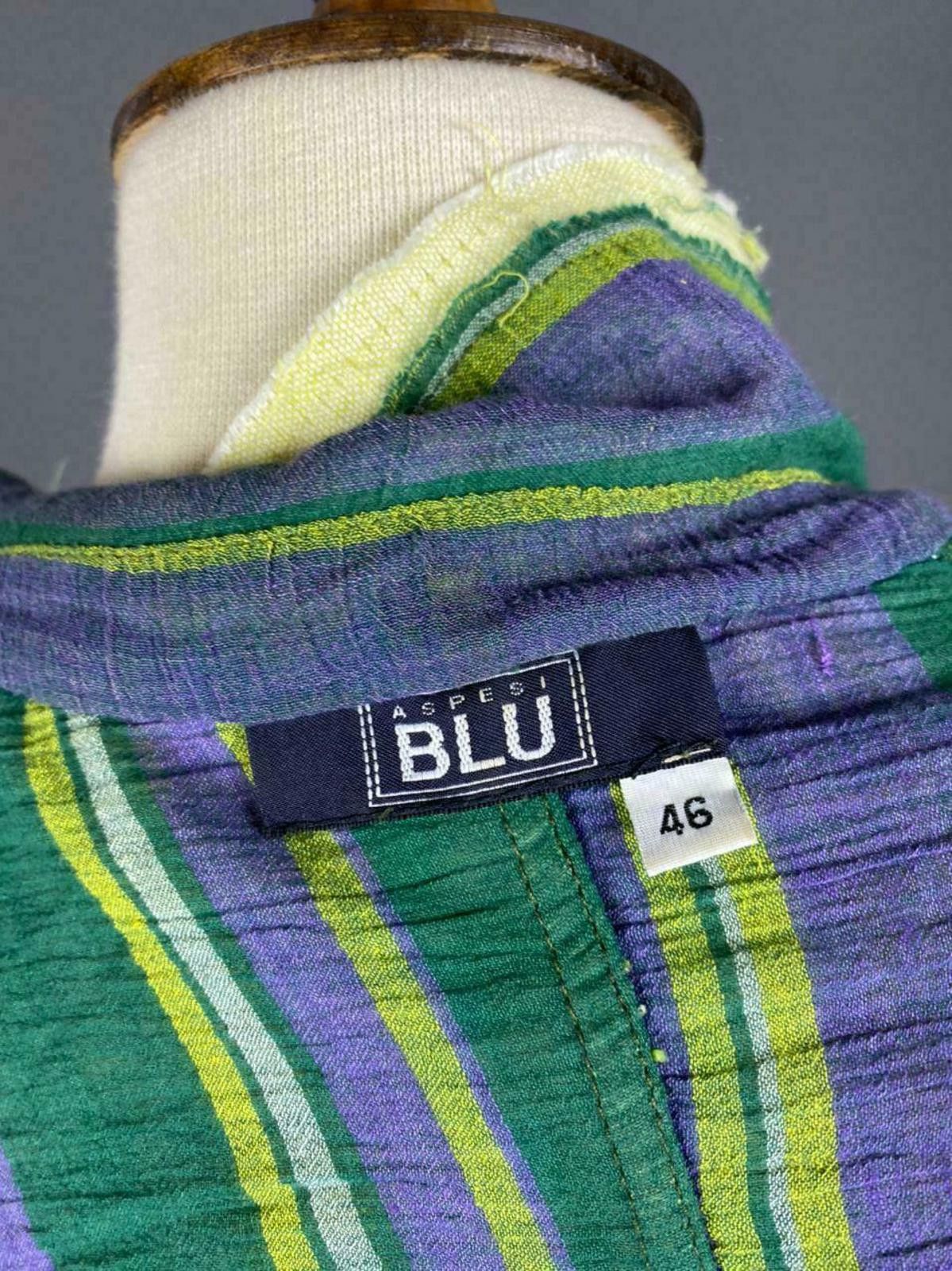 Designer Ladies Alberto Aspesi Blu Linen Light Jacket Size 46 Size M / US 6-8 / IT 42-44 - 6 Thumbnail