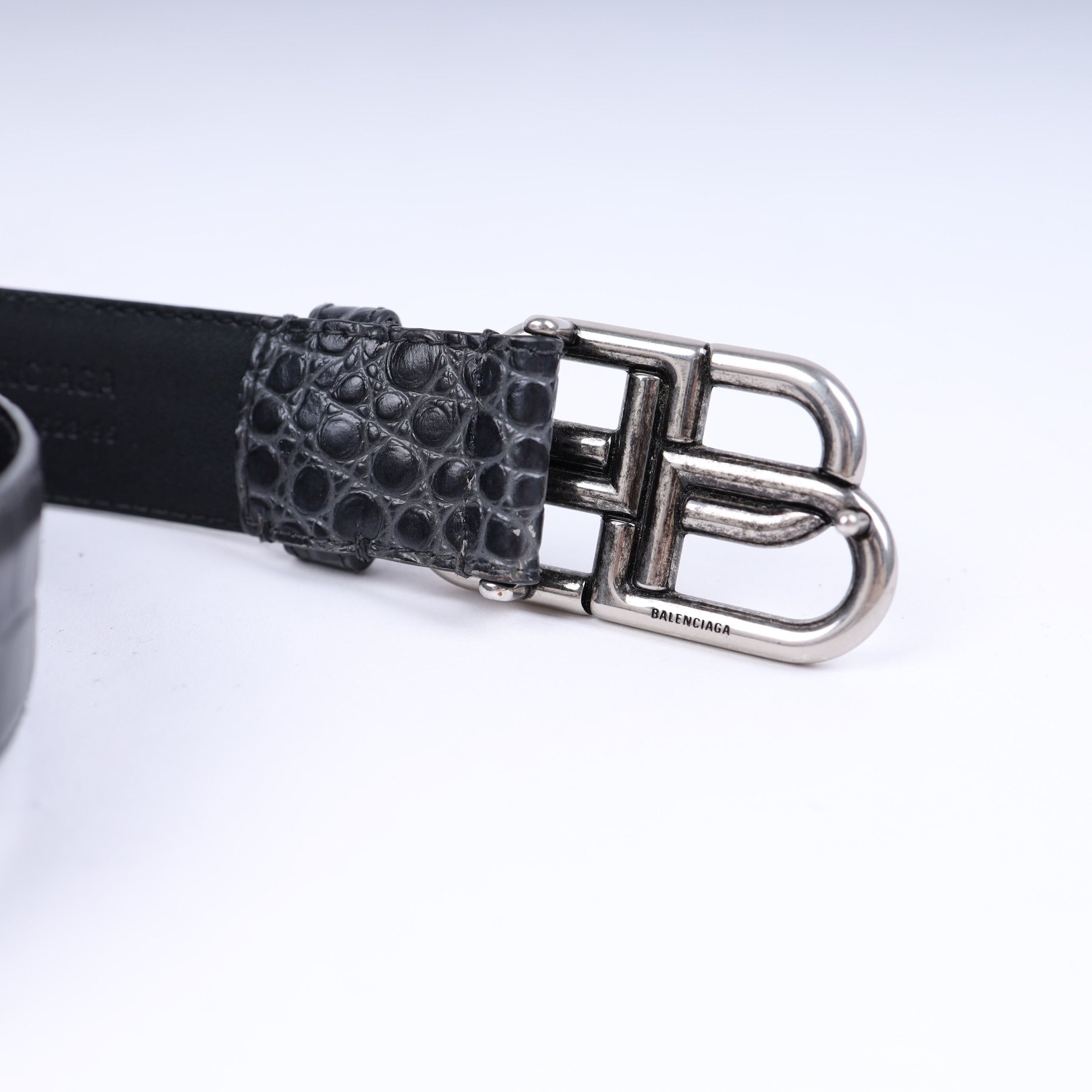 Balenciaga BALENCIAGA BB BELT CROC BELT Size 34 - 6 Thumbnail
