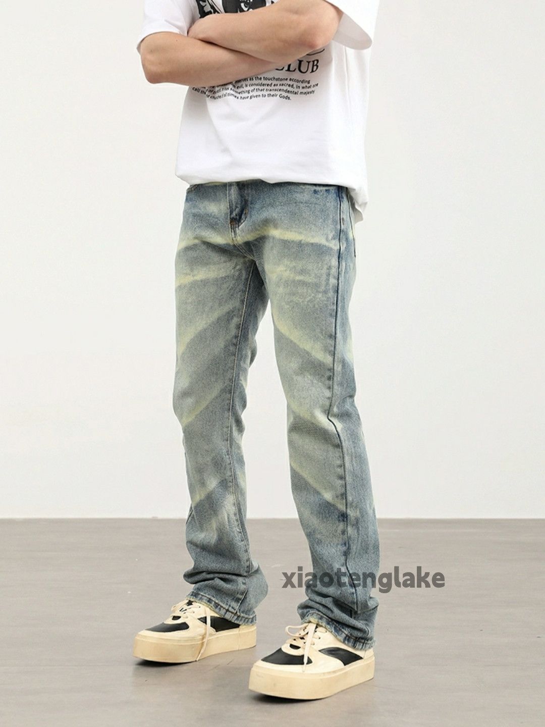 Jean × Vintage washed faded cleanfit skate hiphop flared jeans Size US 30 / EU 46 - 2 Thumbnail