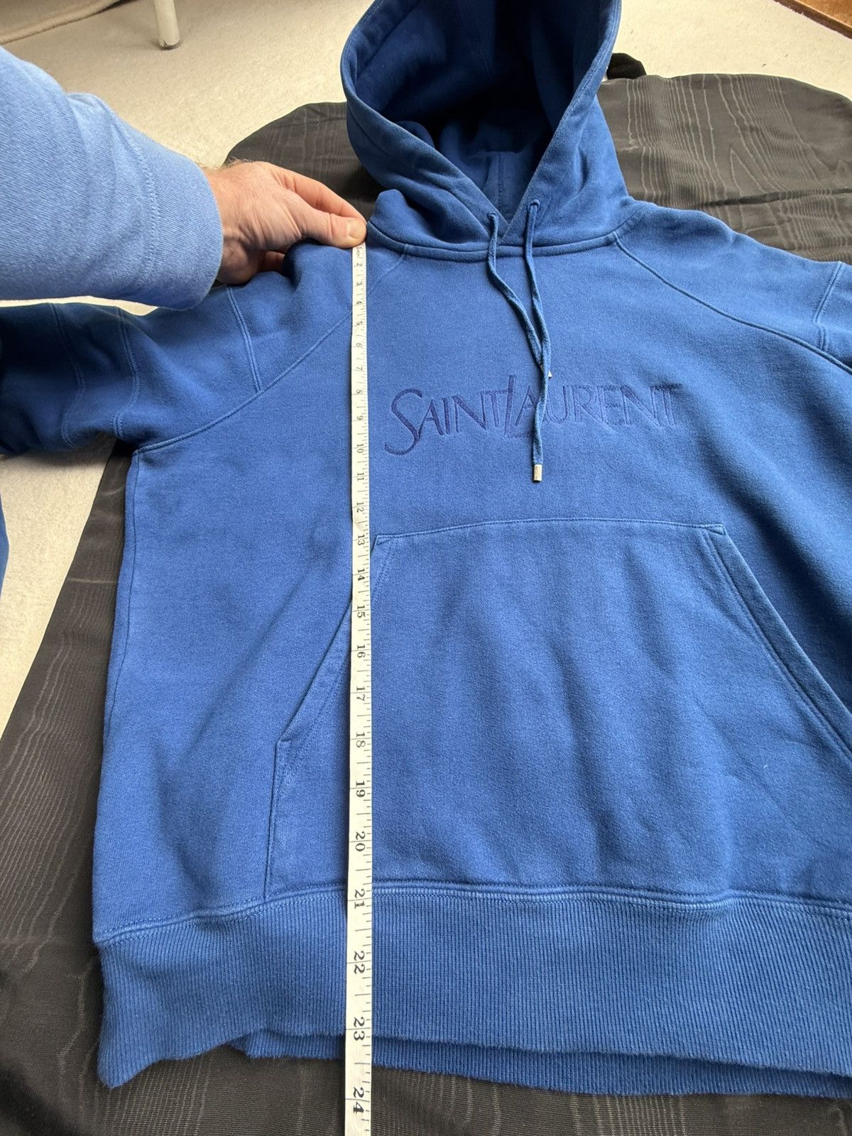 Saint Laurent Paris $1.5k FW23 Saint Laurent logo blue hoodie Grail L Size US L / EU 52-54 / 3 - 9 Thumbnail