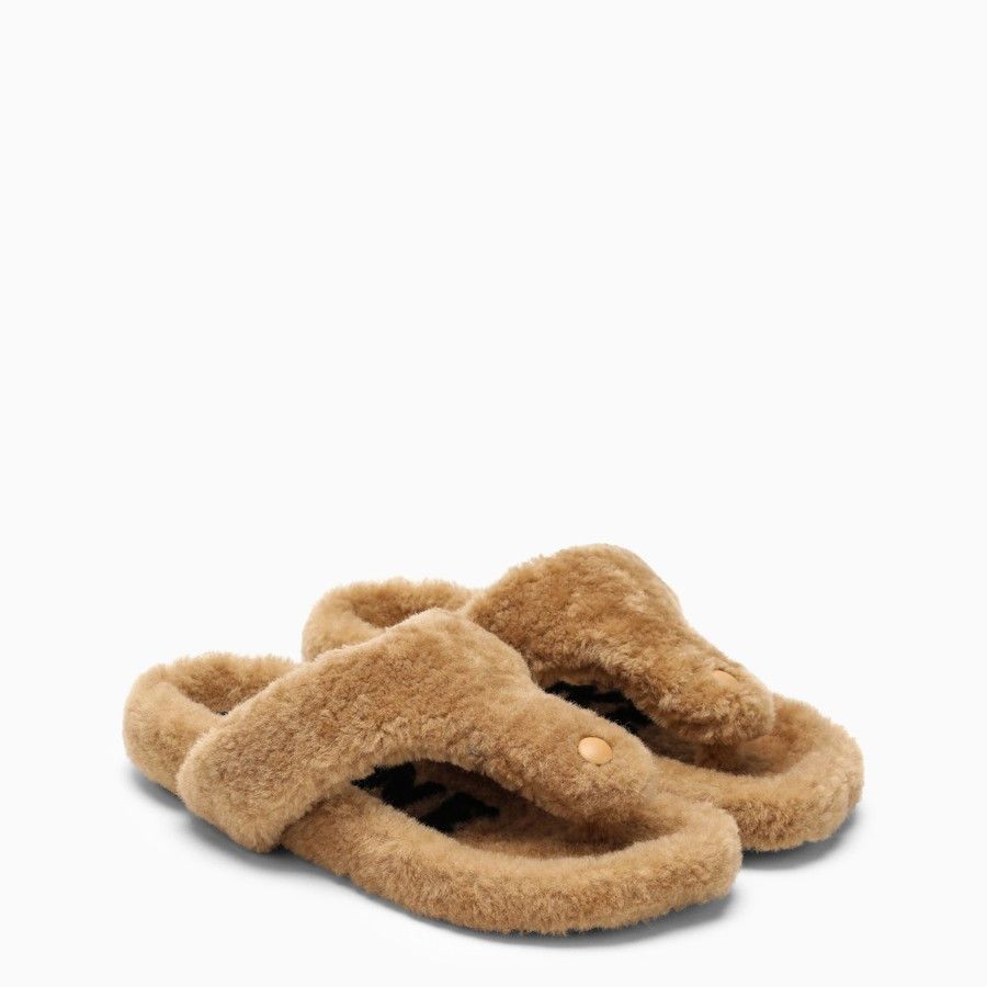 Loewe o1d2blof0824 Sheepskin Sandal in Brown Size US 10 / IT 40 - 2 Thumbnail