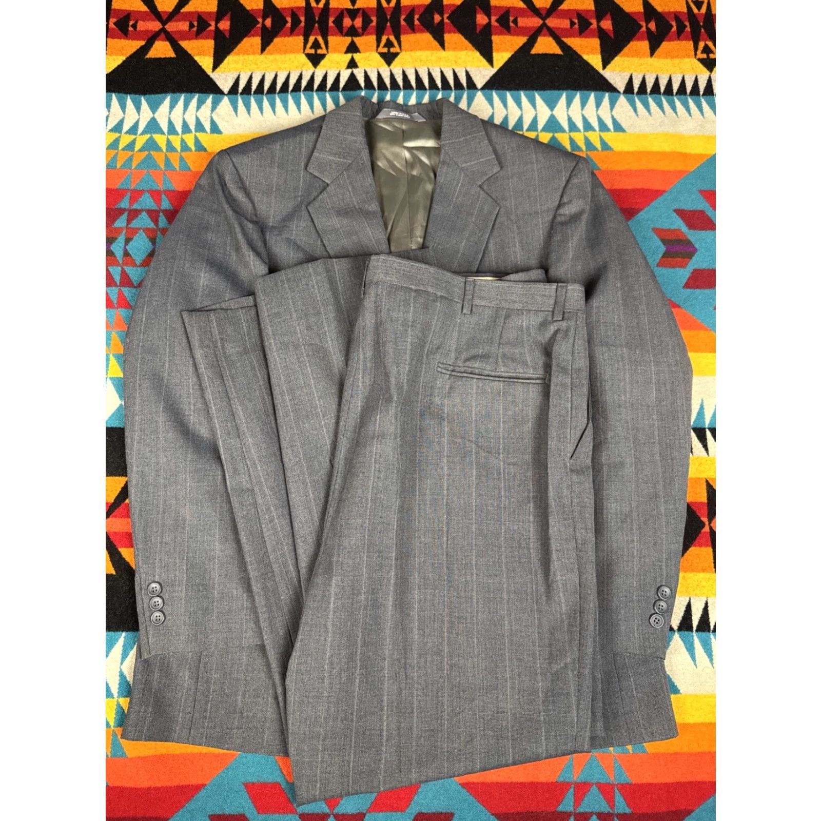 Haggar Haggar Imperial 2pc Suit Blazer Sport Coat & Pants Jacket 42x34 Men Multicolor 2 Piece Sports Size 42R - 3 Thumbnail