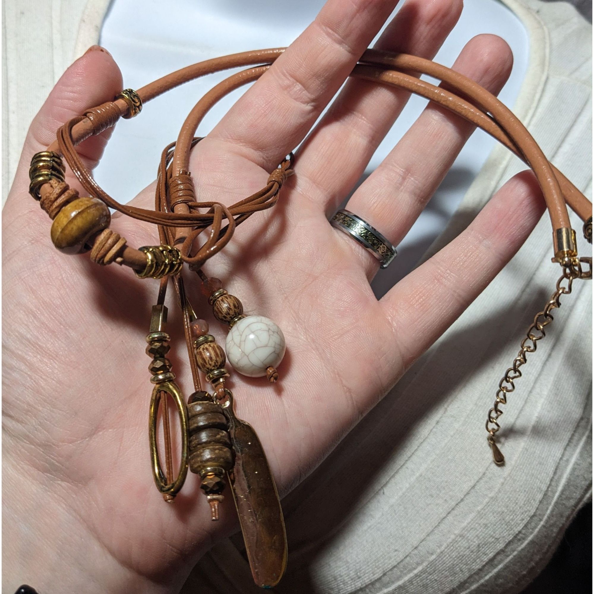 Other Retro Bohemian Faux Leather Multilayer Charm Necklace Size ONE SIZE - 9 Thumbnail