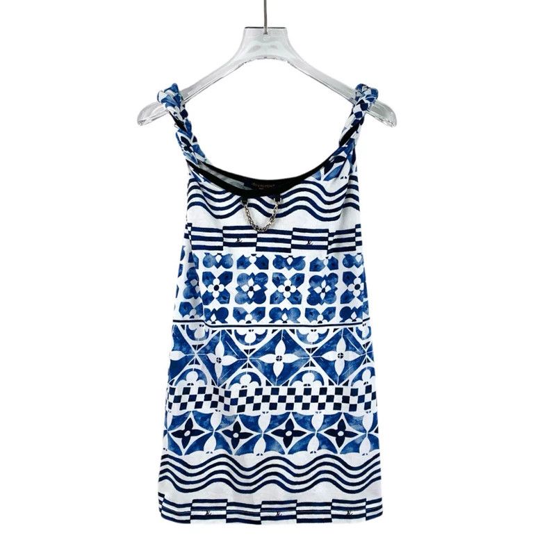 Louis Vuitton louis vuitton blue striped logo tank top-dmc Size US L / EU 52-54 / 3 - 1 Thumbnail