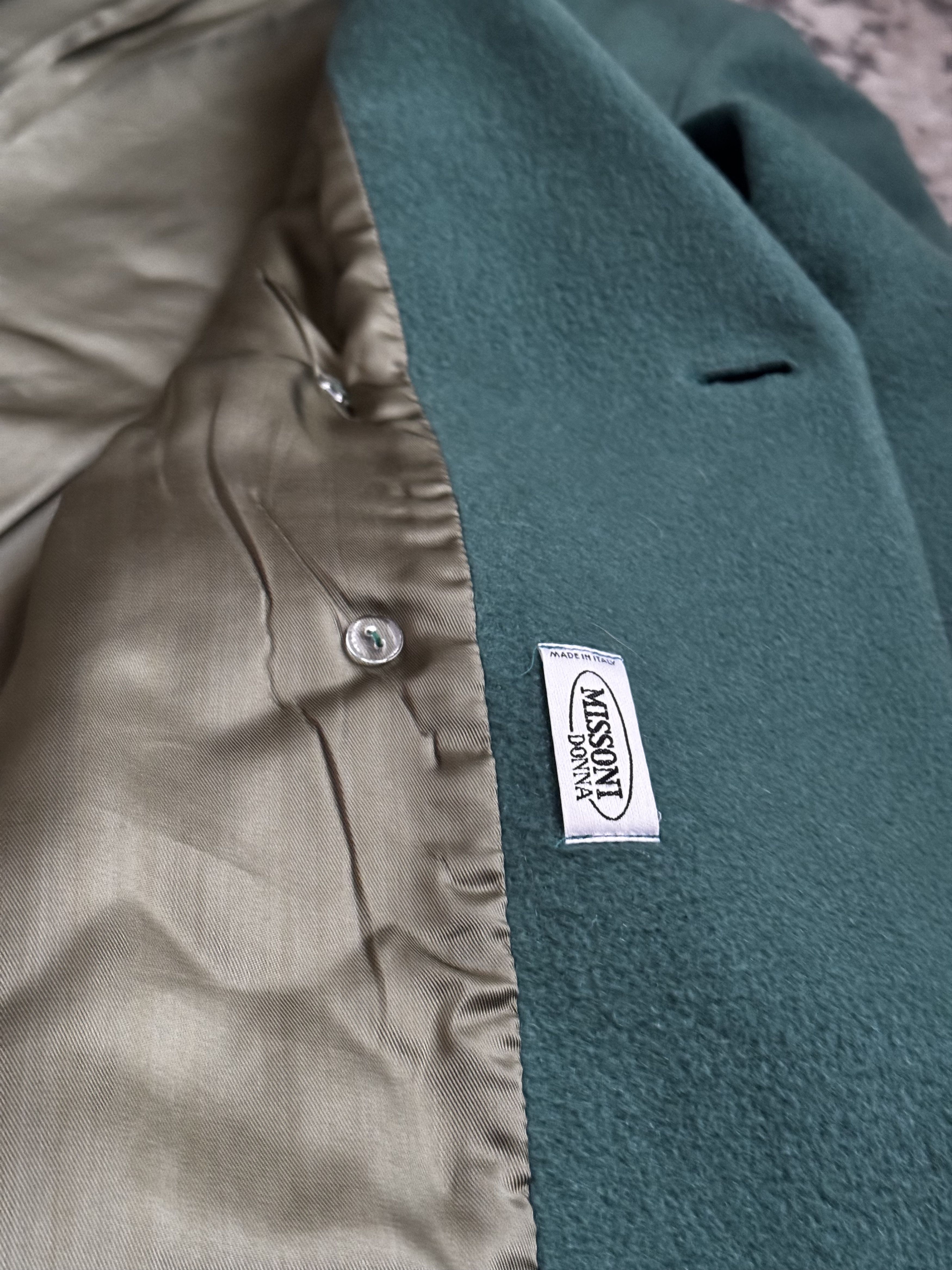 Missoni VTG Missoni Donna Green Wool Double Breasted Button Coat Size XL / US 12-14 / IT 48-50 - 7 Thumbnail