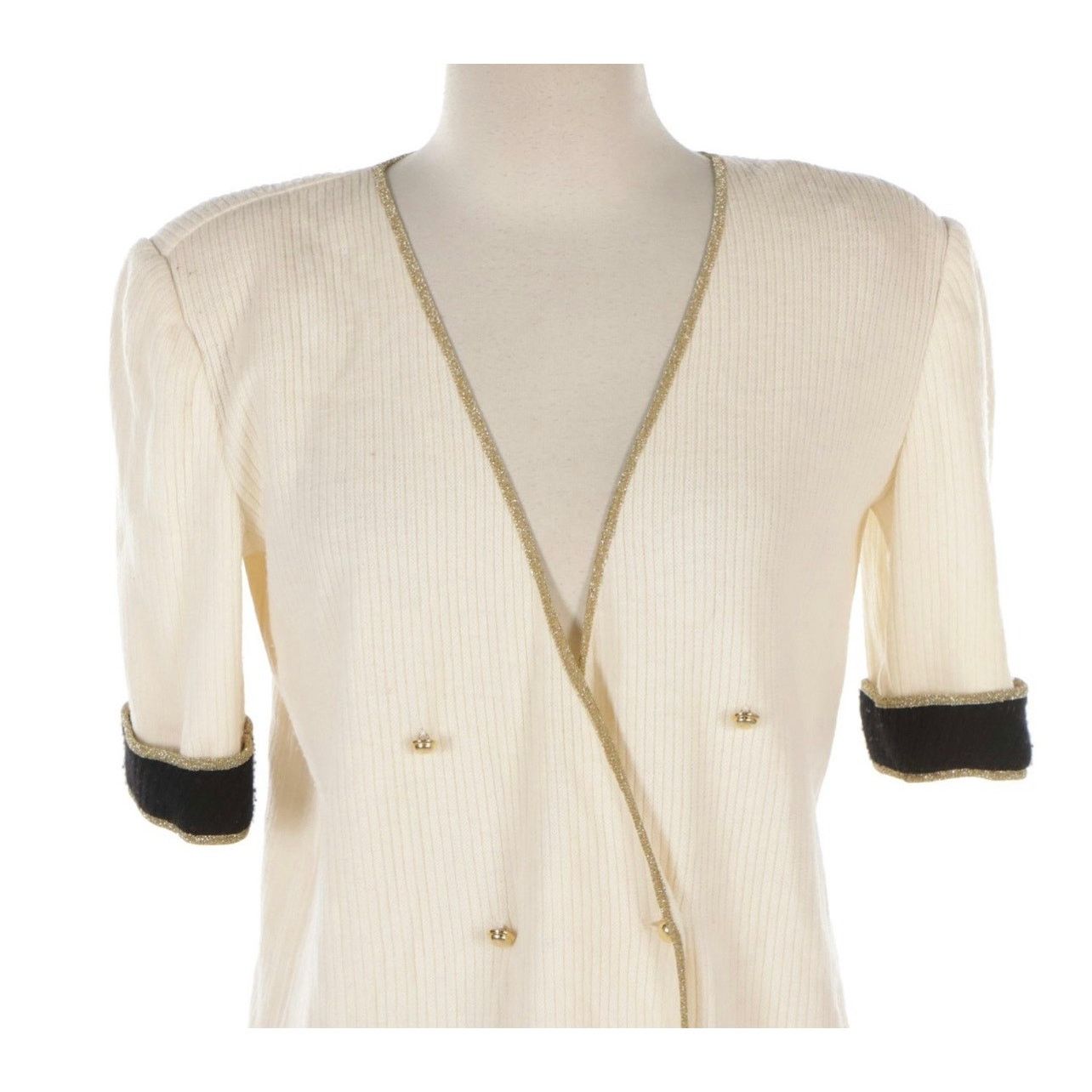 Valentino Vintage Valentino Rib Knit Cuffed Double-Breasted Sweater Size M / US 6-8 / IT 42-44 - 4 Thumbnail