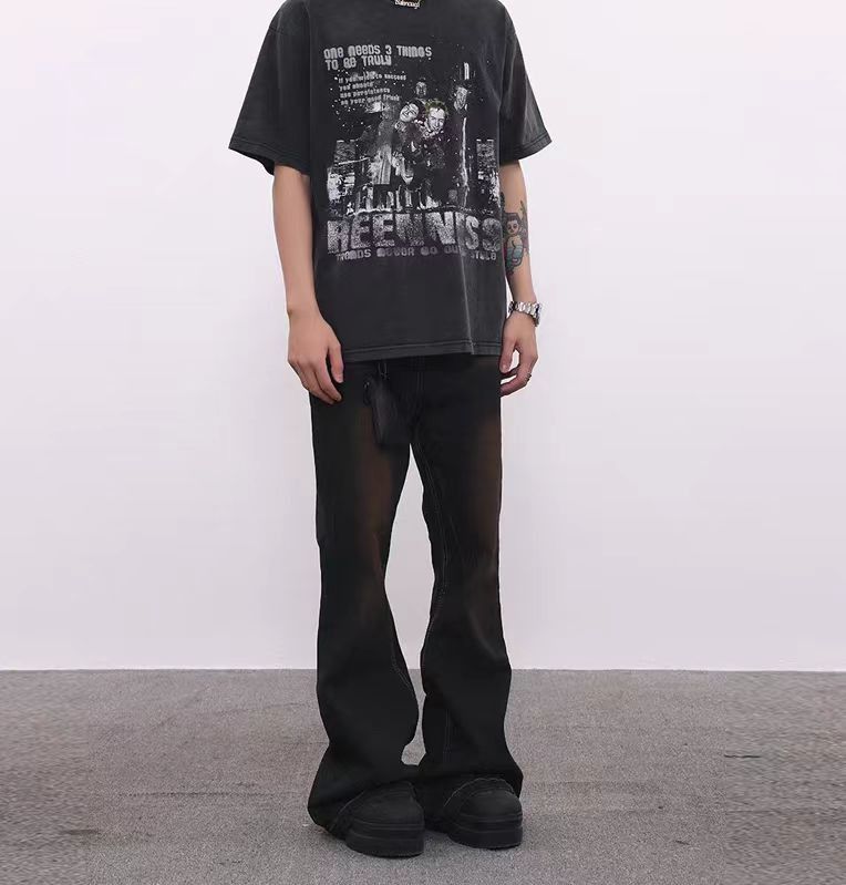 Japanese Brand × Jean Vintage washed micro flare jeans Size US 30 / EU 46 - 1 Thumbnail