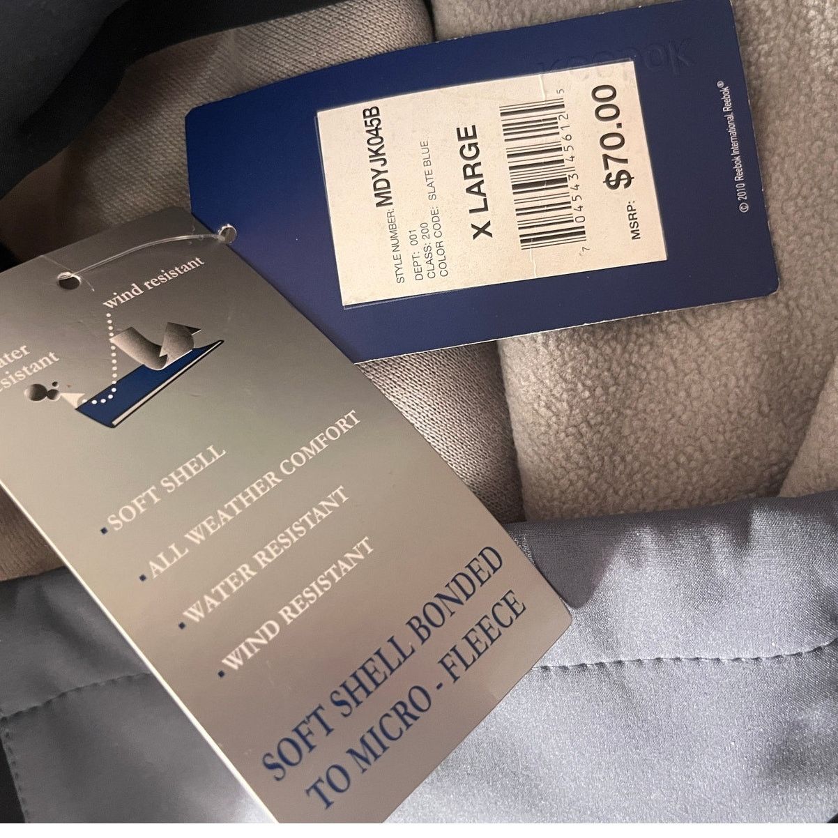 Reebok Reebok Soft Shell Bonded To Micro Fleece Wind Rain Resistant Size US XL / EU 56 / 4 - 6 Thumbnail