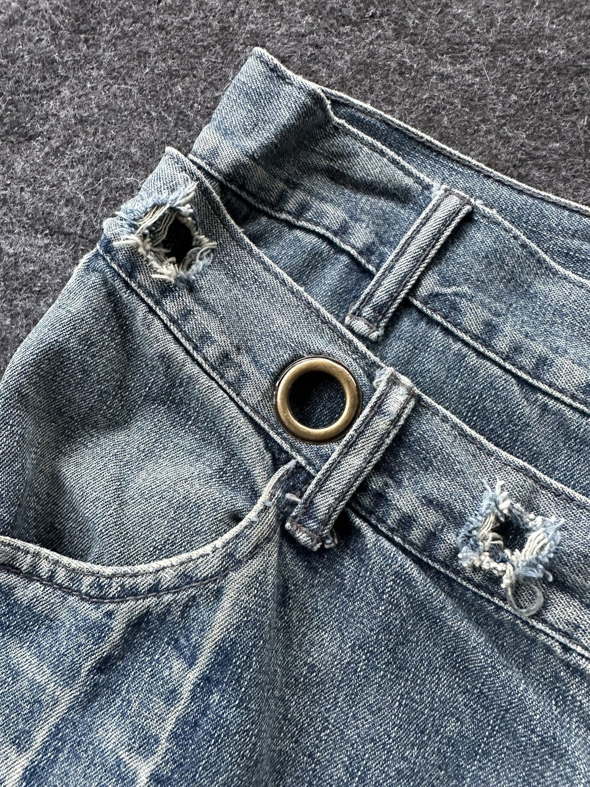 Beauty Beast × If Six Was Nine × In The Attic Vintage In The Attic Double Waist Distressed Denim D448 Size US 30 / EU 46 - 7 Thumbnail