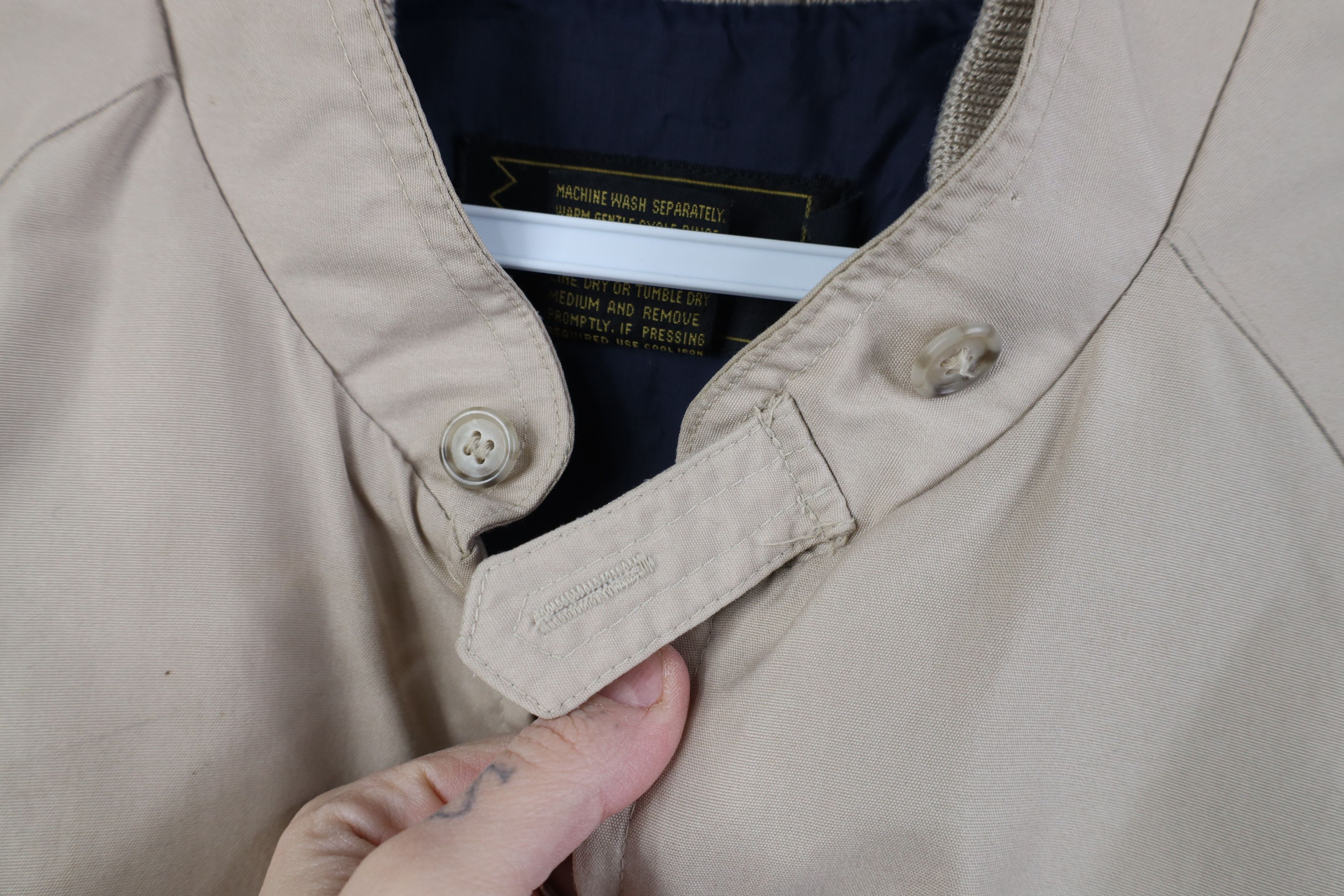 Vintage Vintage 70s Streetwear Full Zip Racer Bomber Jacket Beige Size US XXL / EU 58 / 5 - 4 Thumbnail
