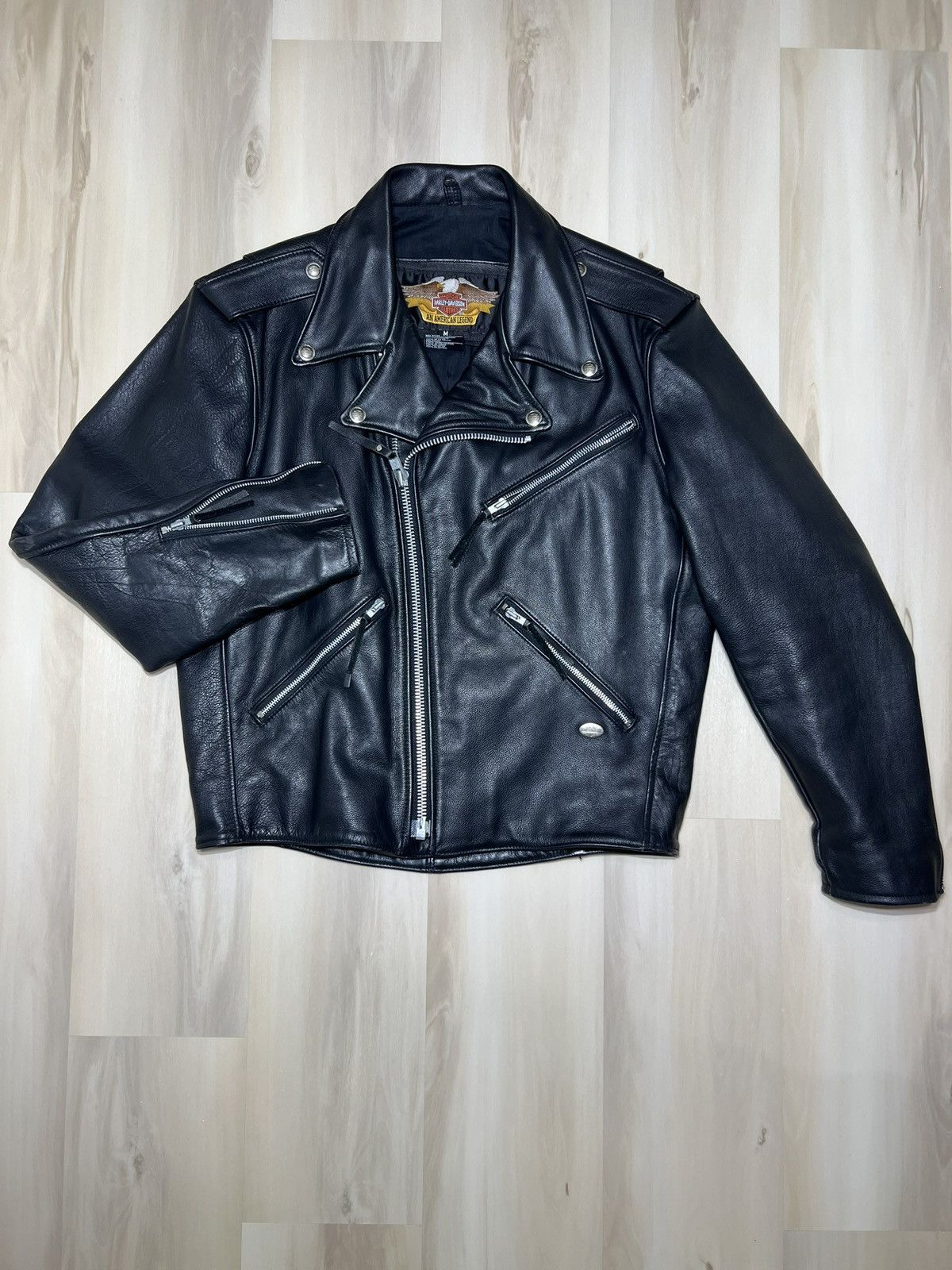 Harley Davidson Vintage Harley Davidson Perfecto Leather Jacket Black Sz Med Size US M / EU 48-50 / 2 - 1 Thumbnail