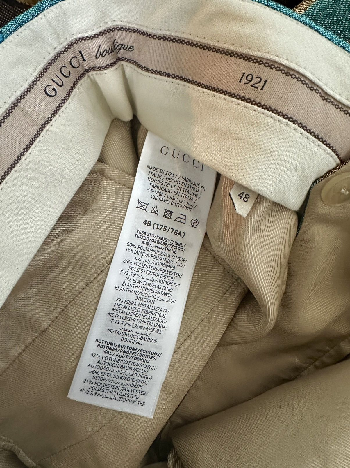Gucci Gucci Metallic stripe suit jacket and trousers 48 Size 48R - 7 Thumbnail