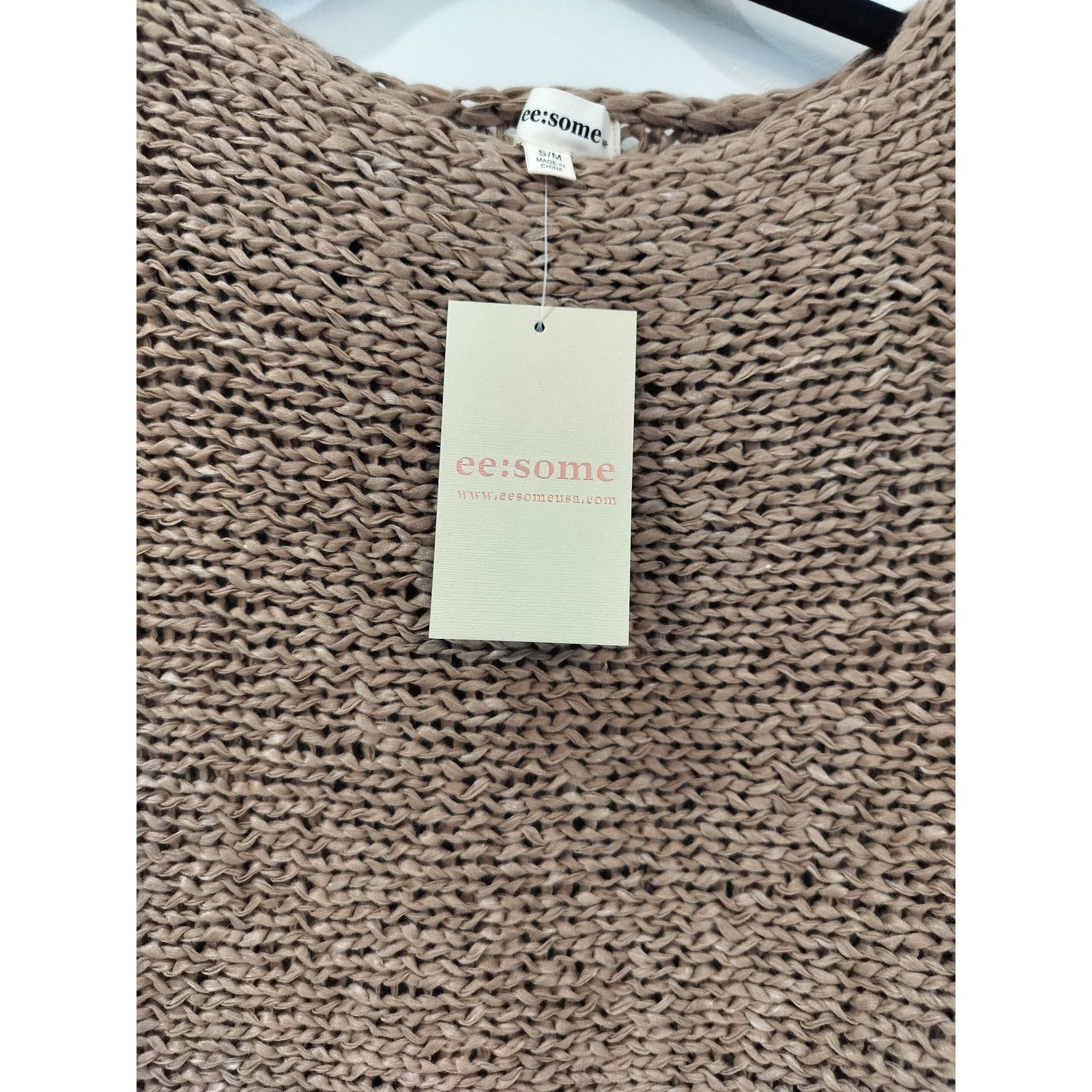 Other Brown Cropped Sweater Loose Knit Oversized Drop Shoulder S/M Size S / US 4 / IT 40 - 2 Thumbnail