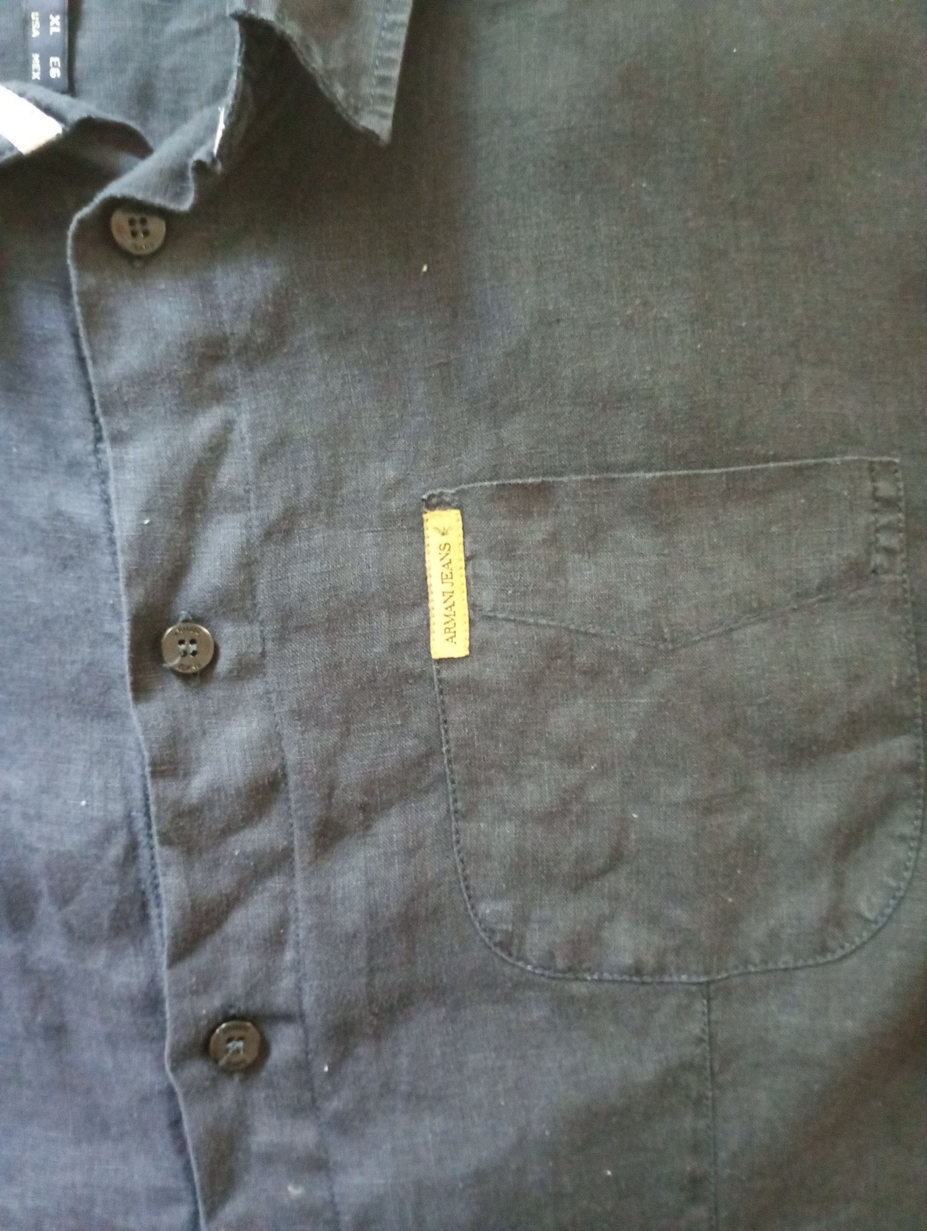 Armani Armani Jeans Linen Shirt Size US XL / EU 56 / 4 - 7 Thumbnail