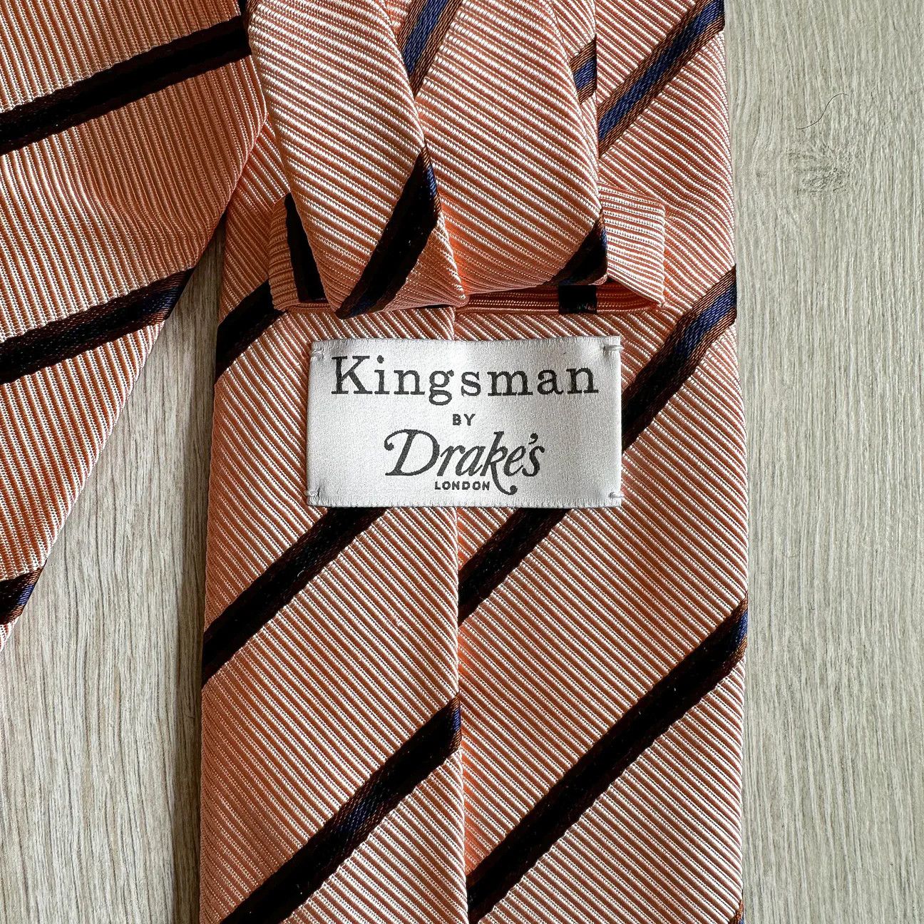 Drake's Drake's X Kingsman Pink Repp Silk Twill Tie Size ONE SIZE - 4 Thumbnail