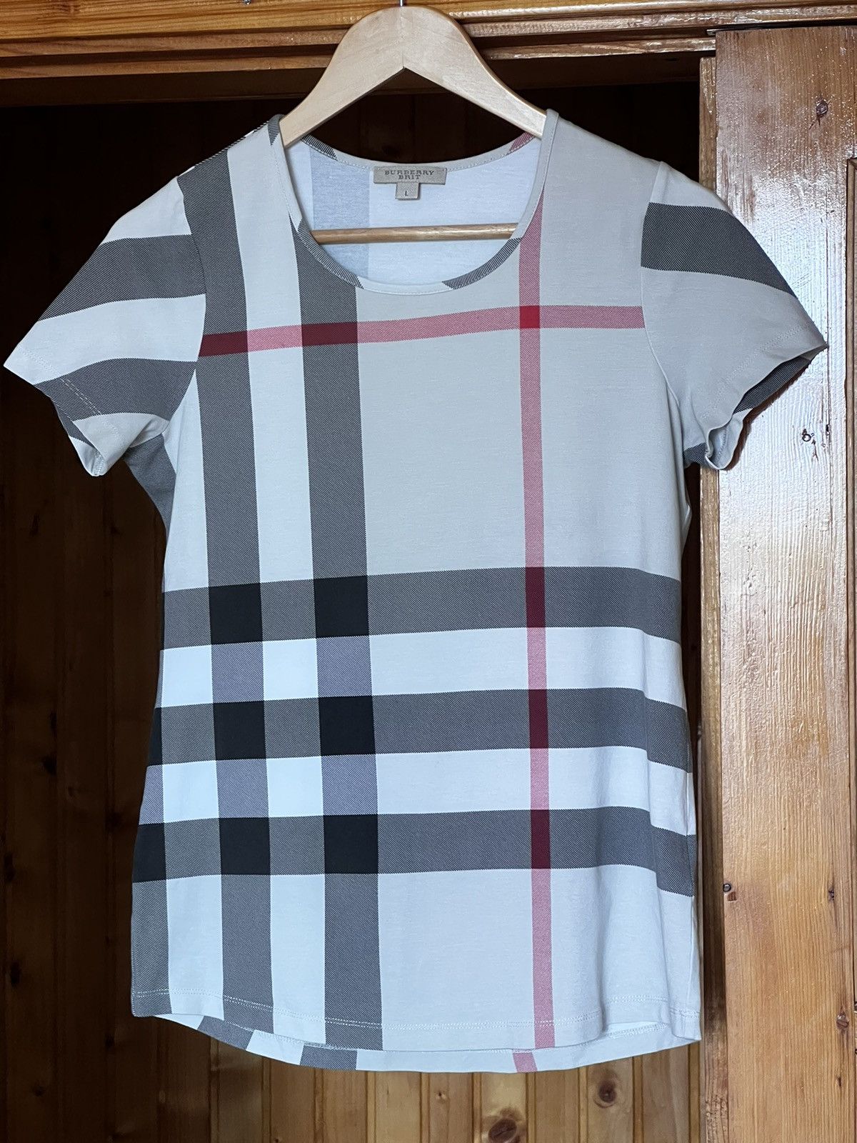 Burberry × Burberry Prorsum Burberry Brit Nova Check t-shirt luxury authentic Size L / US 10 / IT 46 - 10 Thumbnail